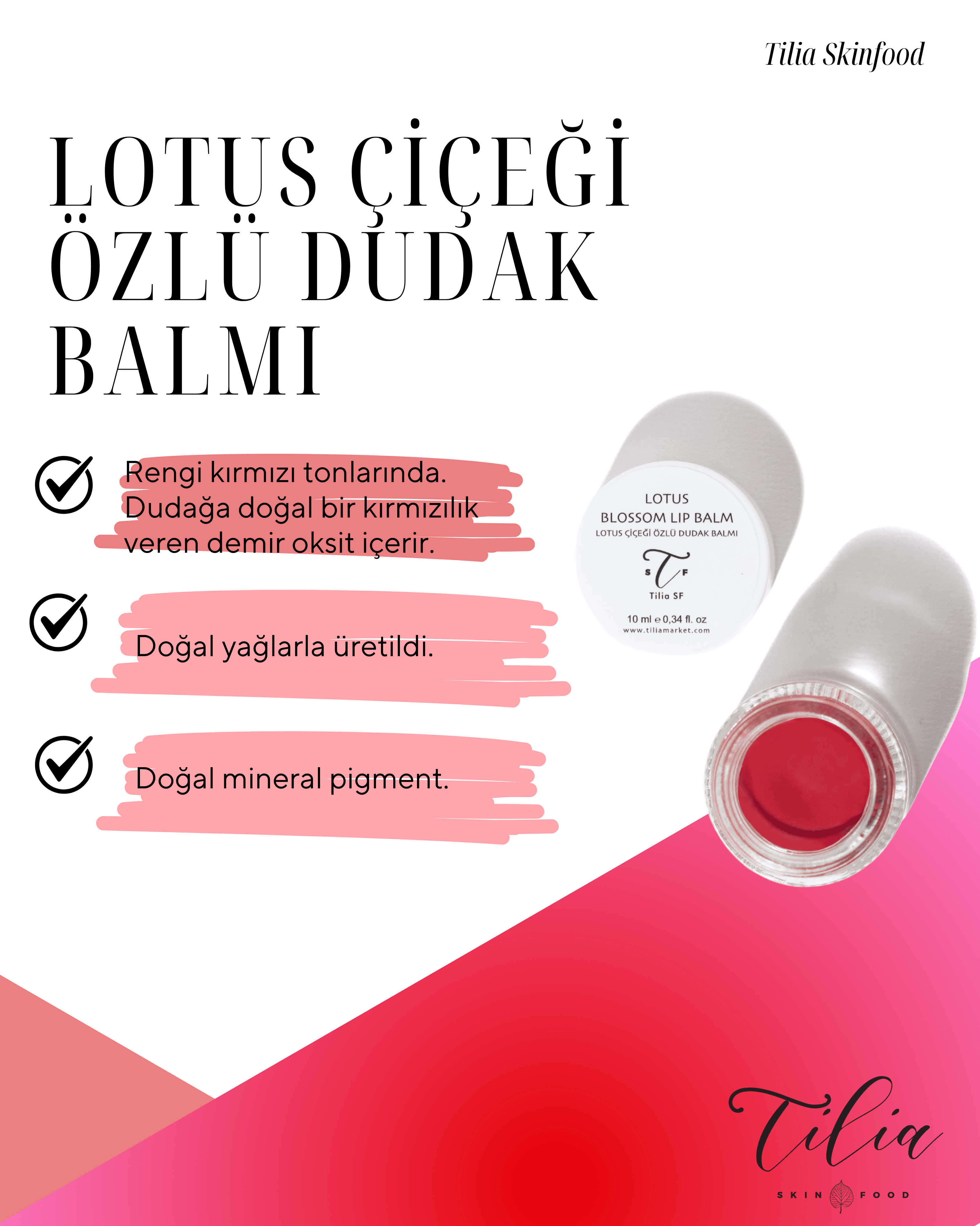 Lotus Çiçeği Özlü Dudak Balmı