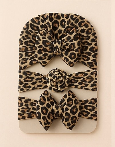 Bebek Bandana Bone 3'lü Set - Leopar