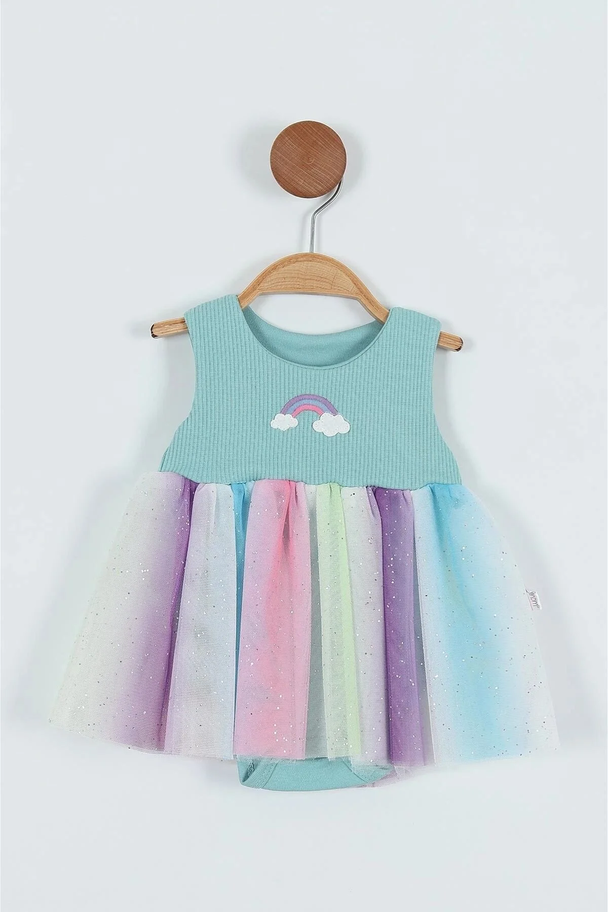 Nayinom Çiçekli & Meyveli Bebe Elbise  - Gökkuşağı