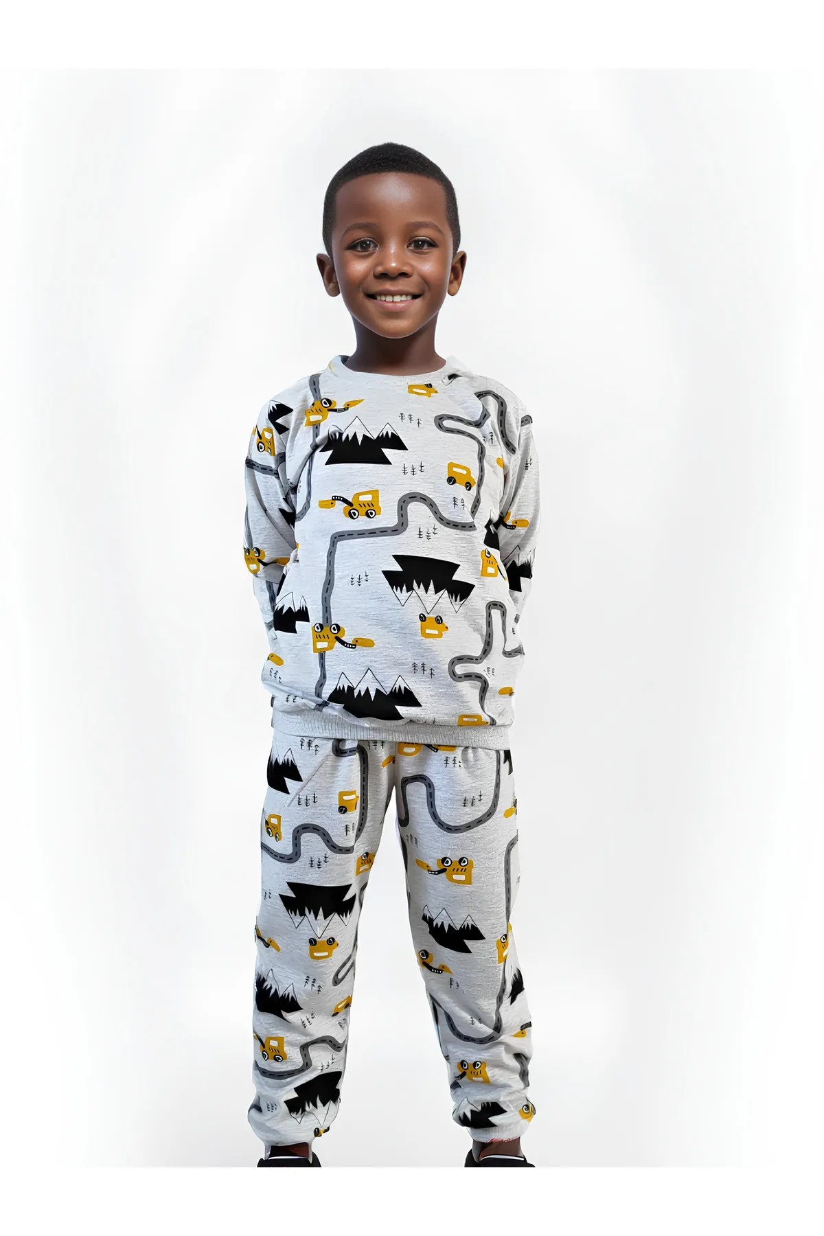 Ykş Gri Desenli Pijama Takımı 001