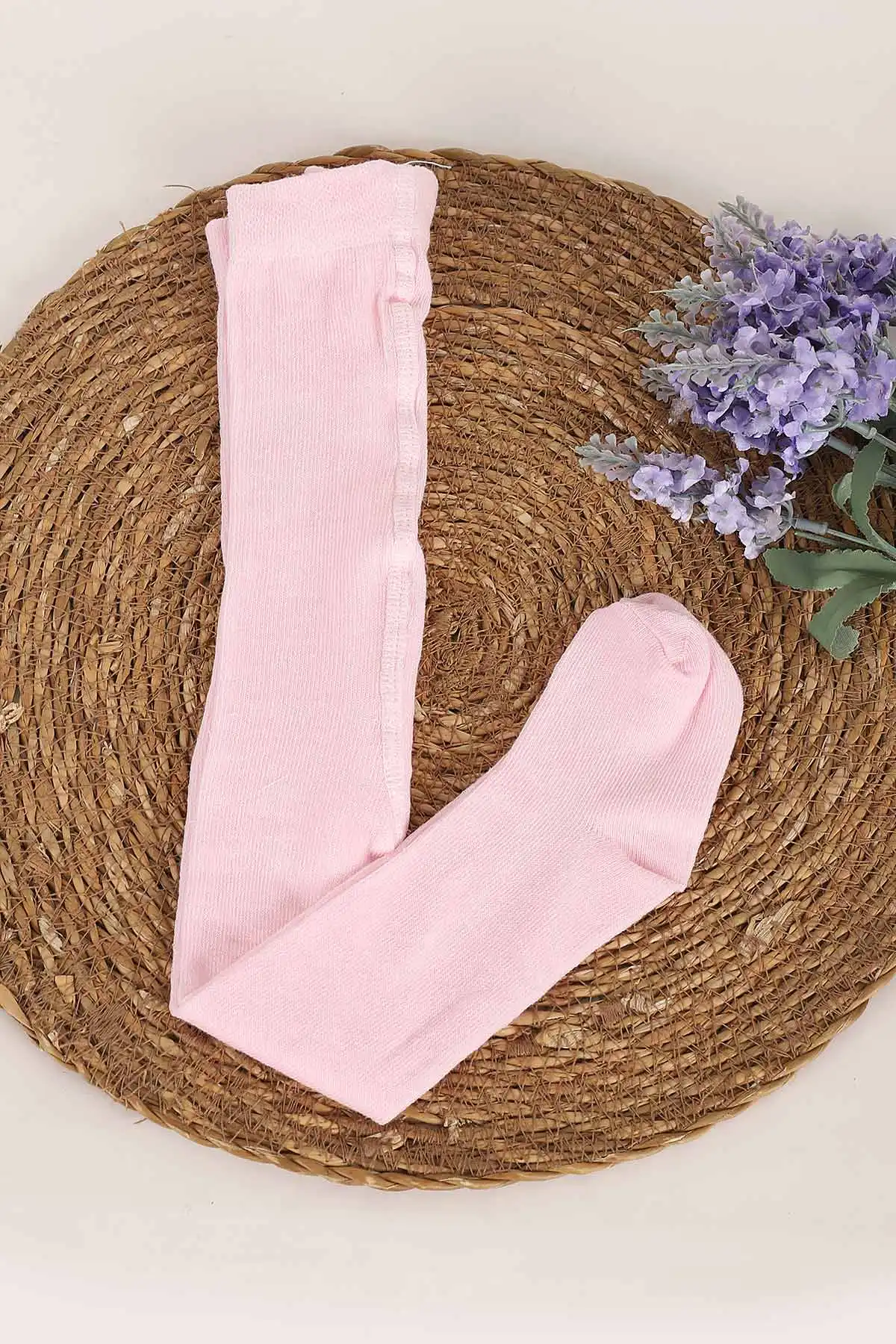 Fındık Bebe Düz Kız Bebek Külotlu Çorap - Pembe