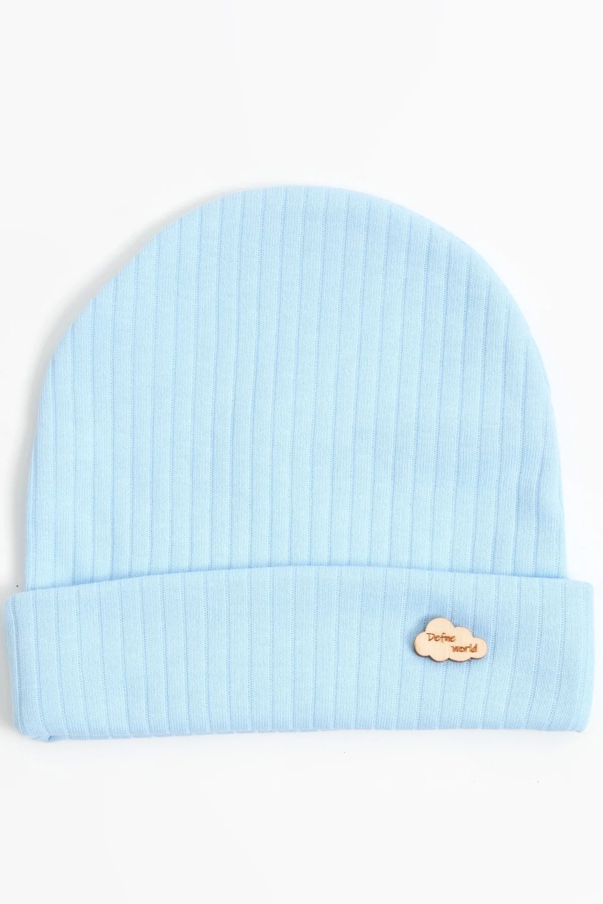 Defne Armalı Bebe Penye Şapka - Mavi