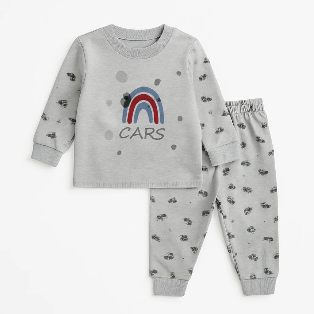 Süpermini Cars Baskılı Pijama Takımı - Gri