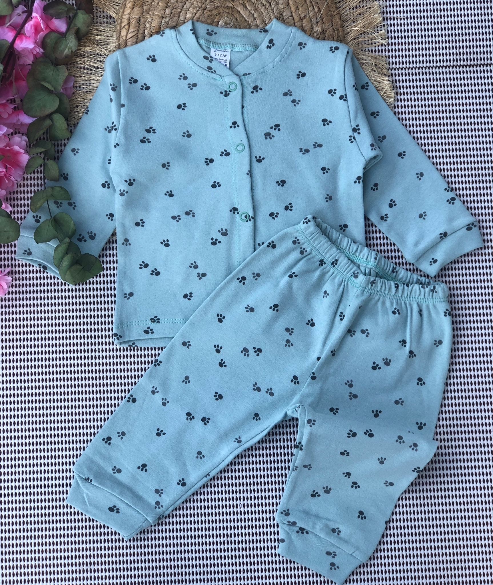 Sevilla Baby Benekli Çıtçıtlı Takım - Yeşil
