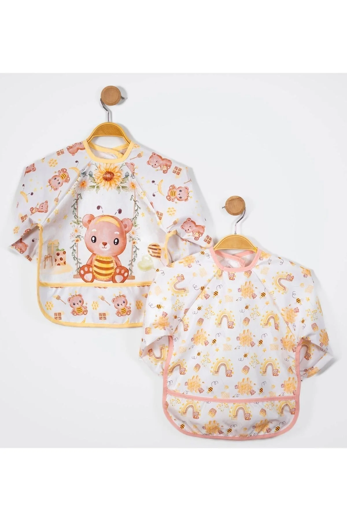 Sıvı Geçirmez Mama Ve Aktivite Boyama Önlüğü - Sarı Arı Kostümlü Ayı