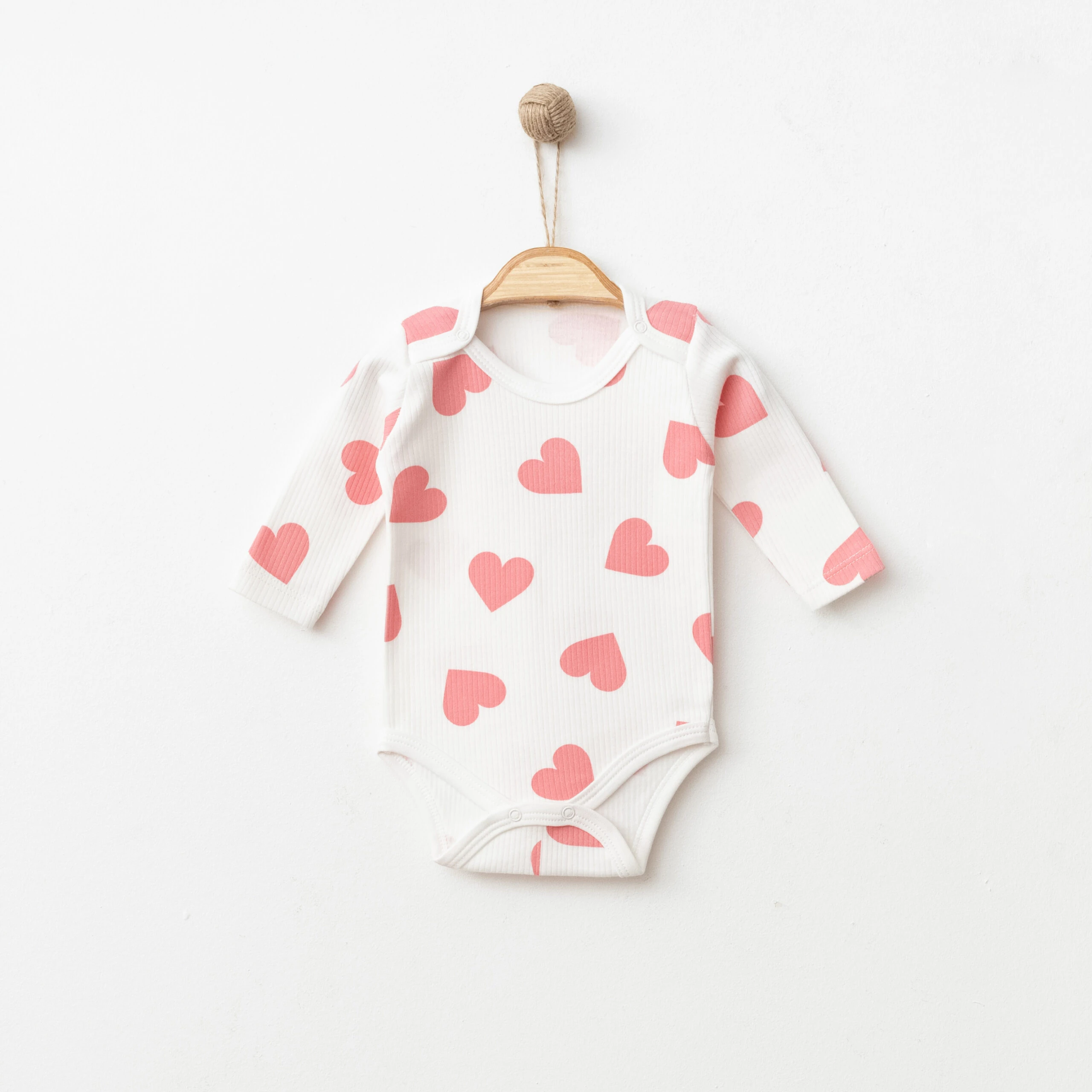 Nayinom Kalp Baskılı Yaş Çıtçıtlı Badi - Beyaz