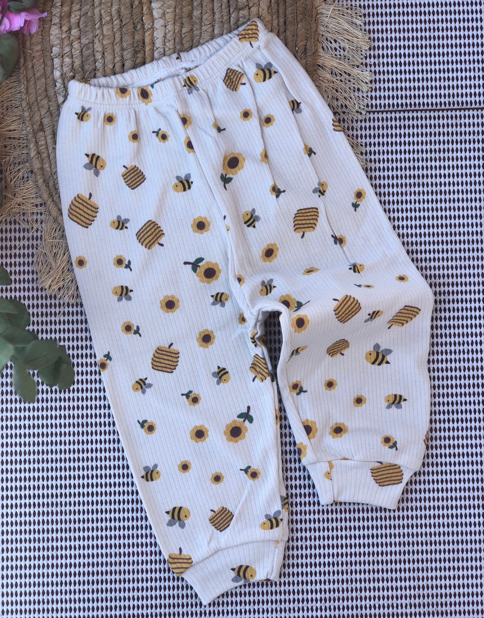 Nayinom Baskılı Manşetli Bebe Alt - Çiçek Sarı