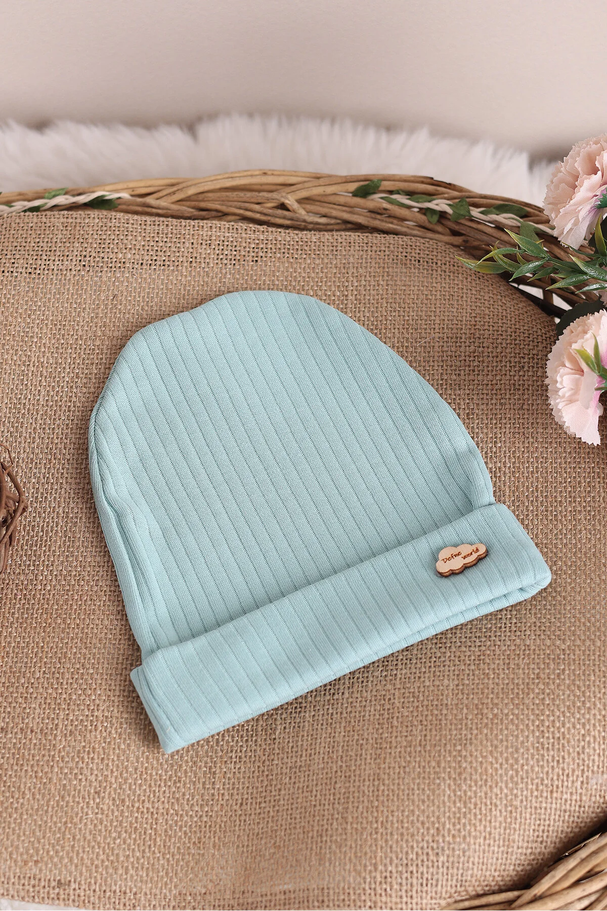 Defne Armalı Bebe Penye Şapka - Yeşil