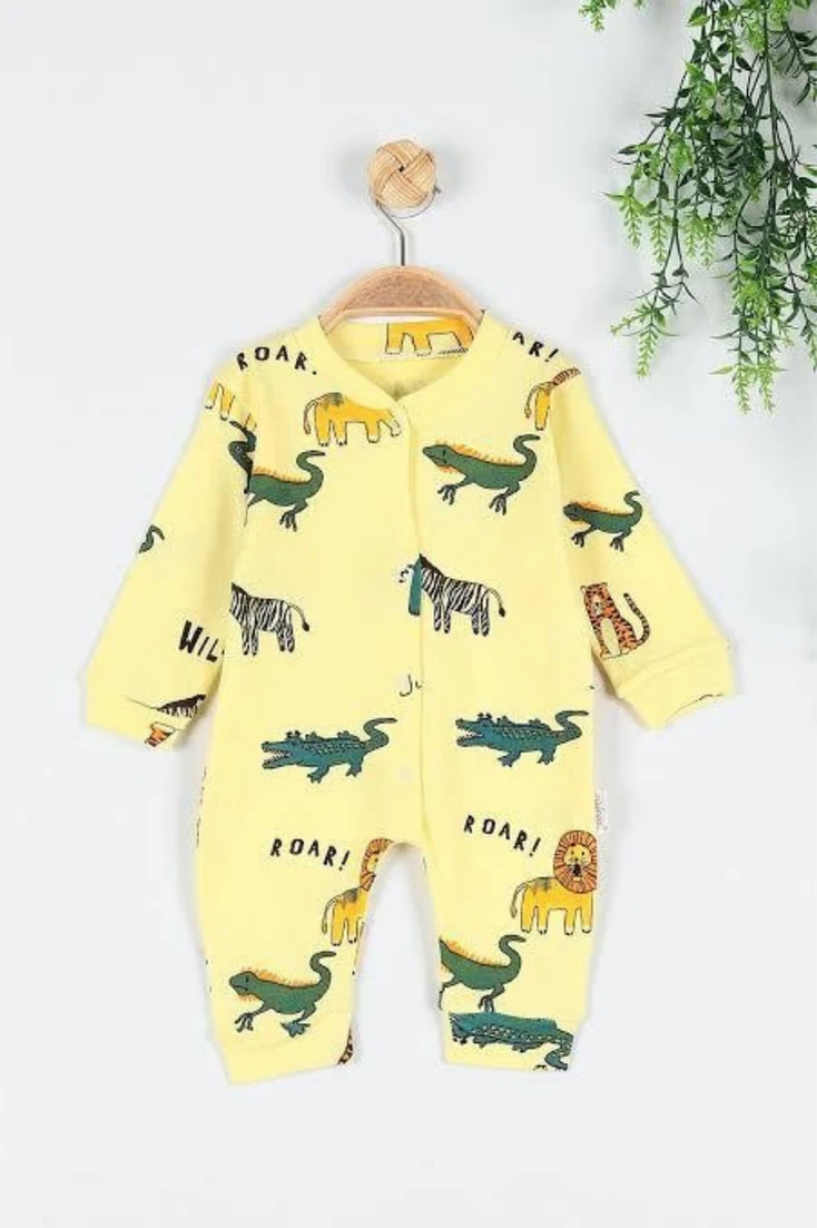 Safari Desenli Bebek Tulumu