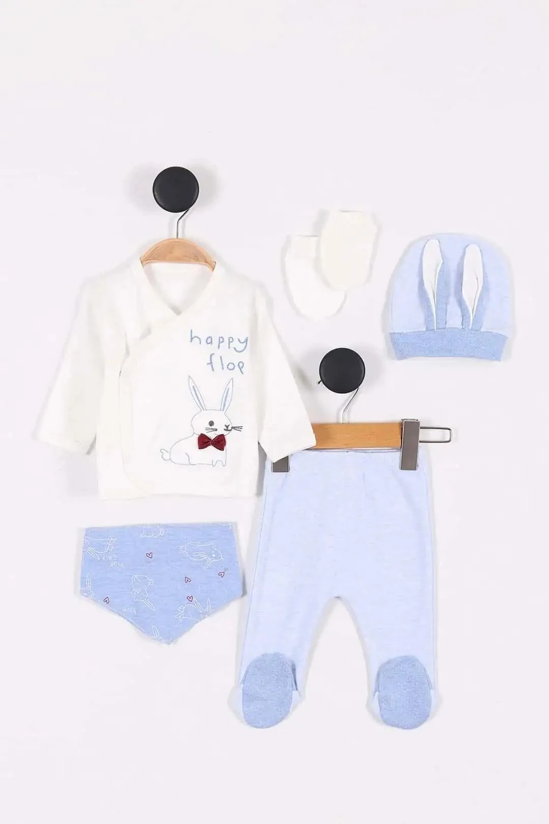 Happy Flop 5'li Zıbın Erkek Çocuk Takım - Mavi