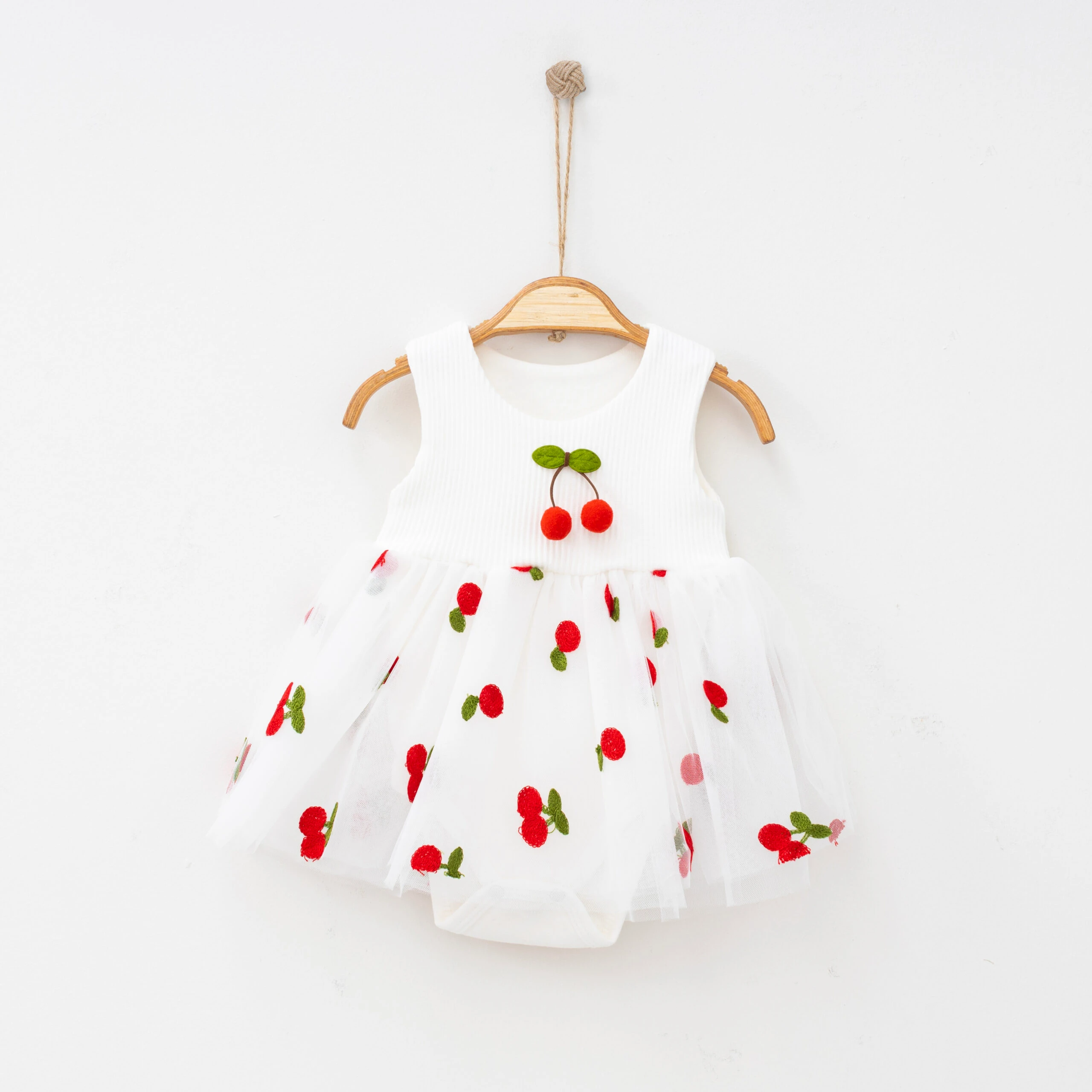 Nayinom Çiçekli & Meyveli Bebe Elbise  - Kirazlı