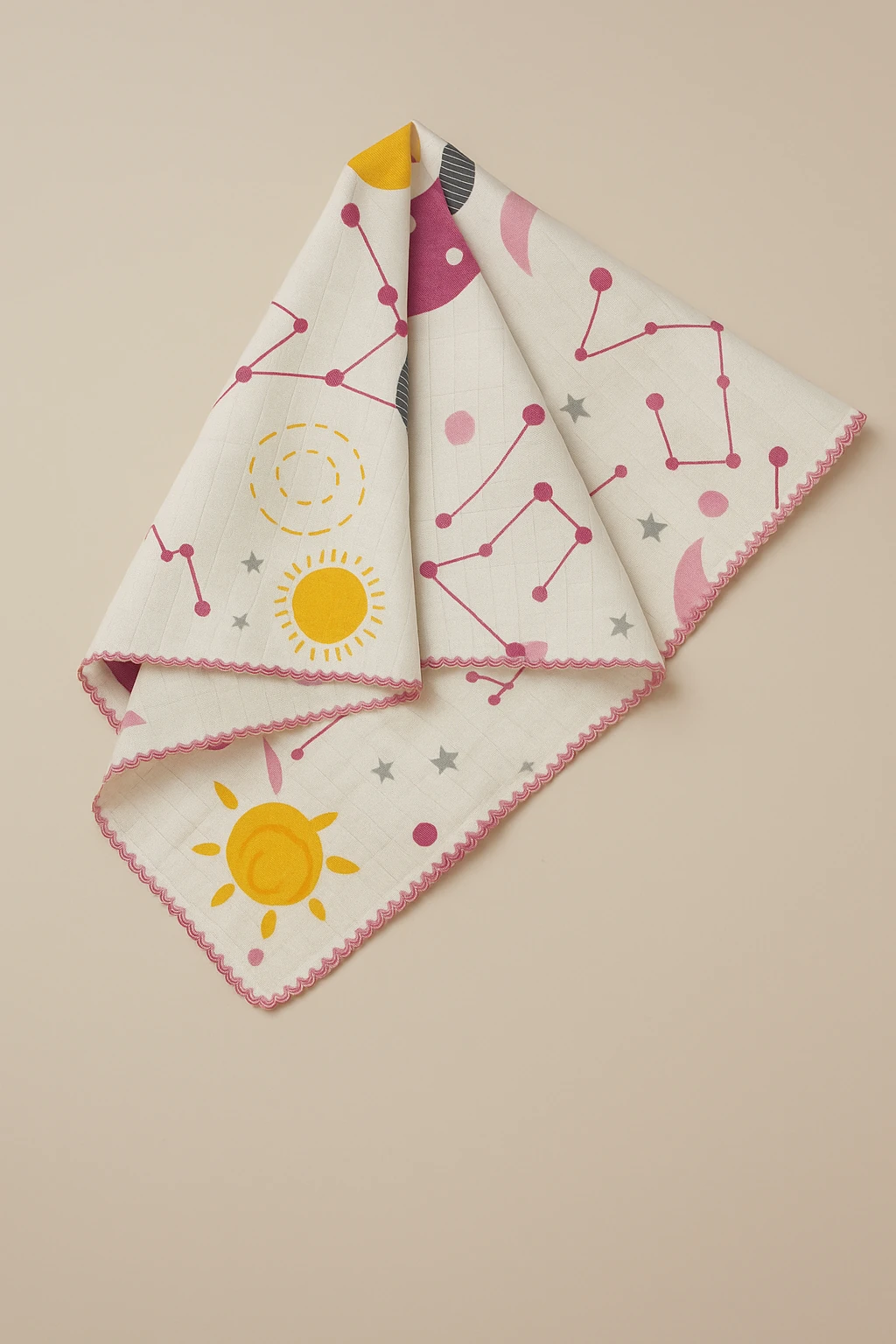 Berço Desenli Müslin Battaniye - Pembe Gezegen