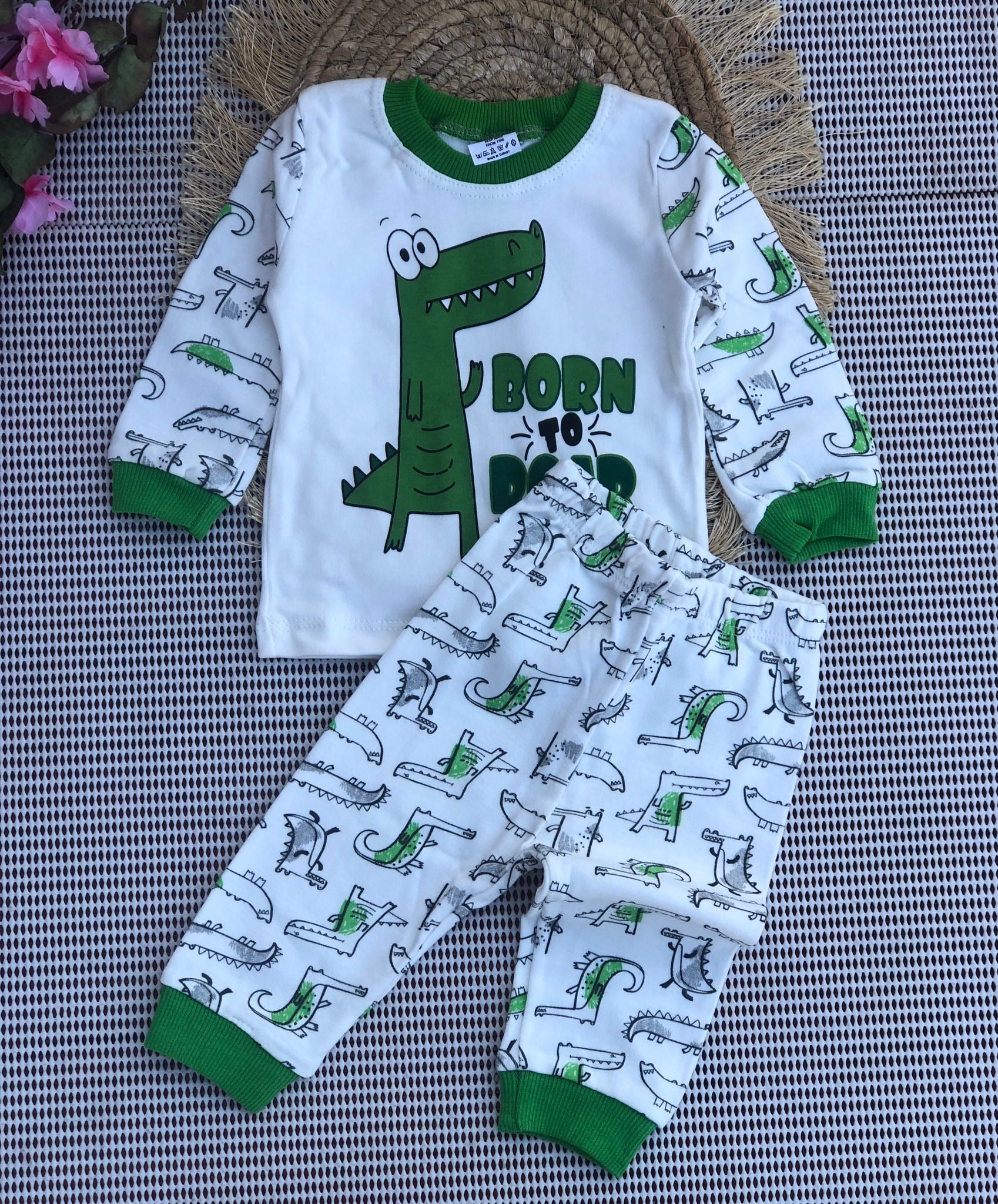 Süpermini Dinozor Baskılı Pijama Takımı