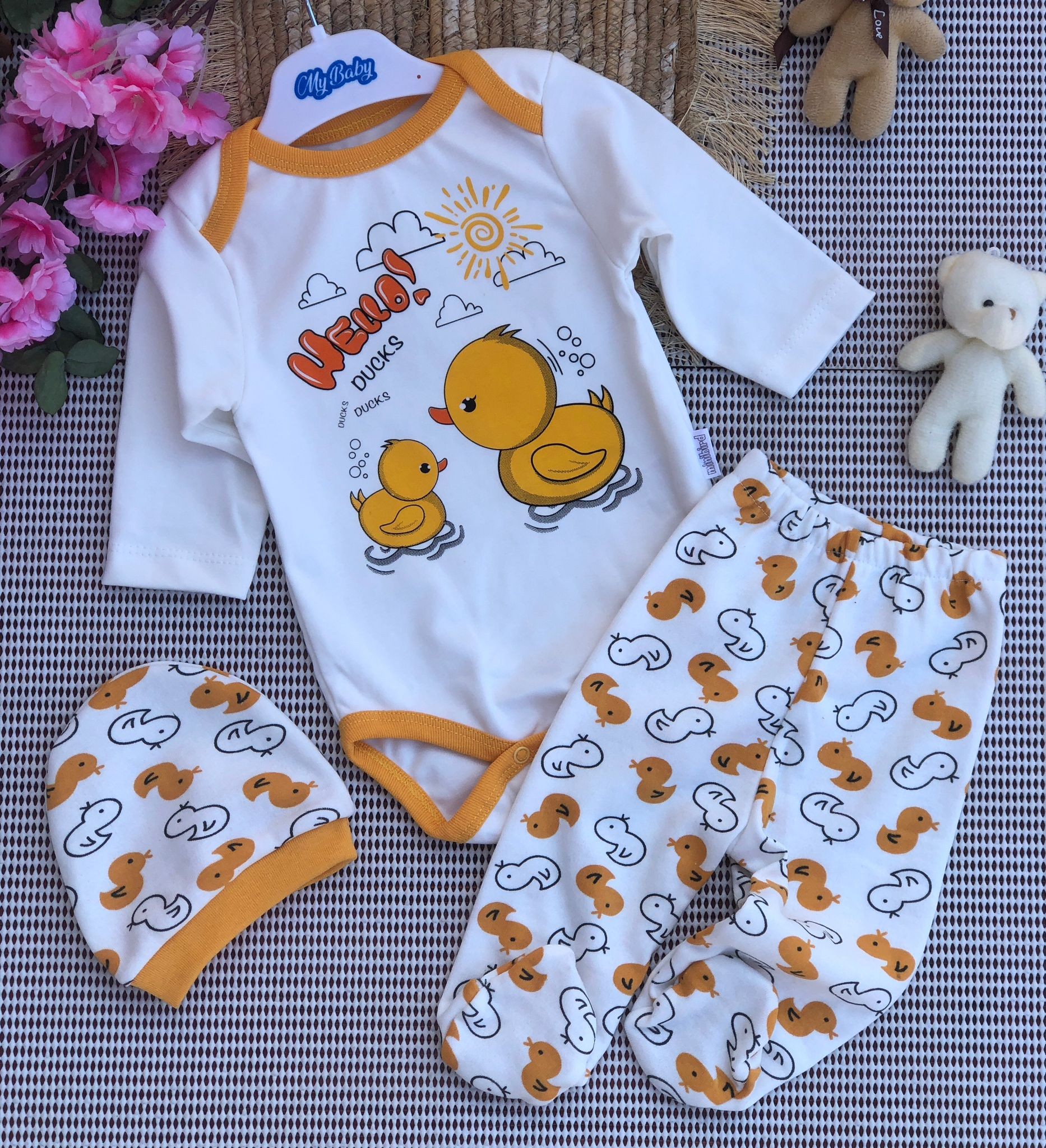 MiniBird Desenli Baskılı 3'lü Set - CivCiv