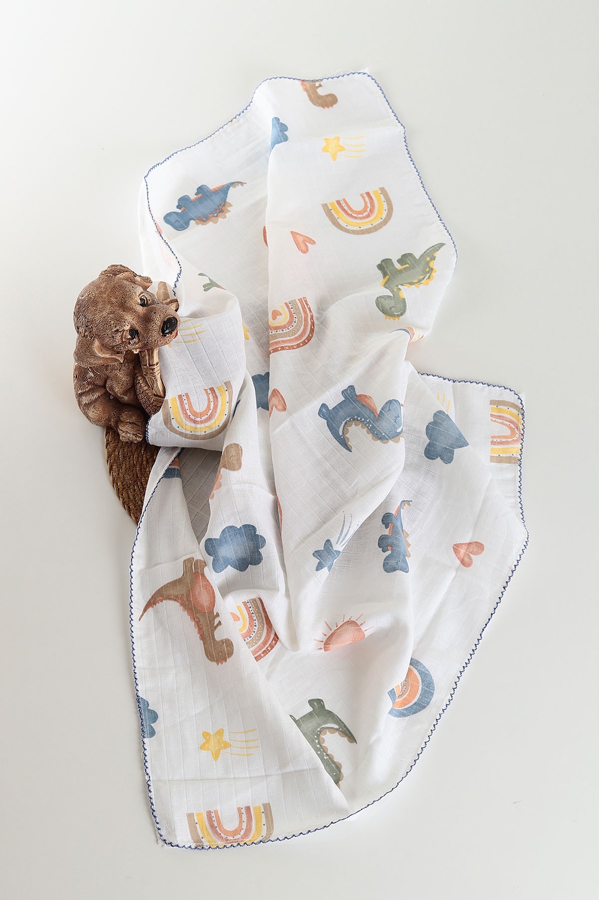 Sleepy Baby Bulut Gökkuşağı Baskılı Müslin Battaniye