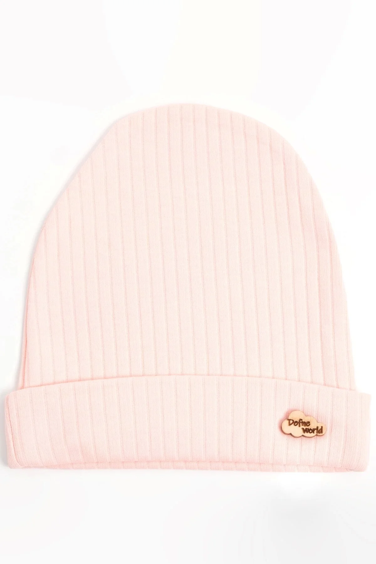 Defne Armalı Bebe Penye Şapka - Pudra