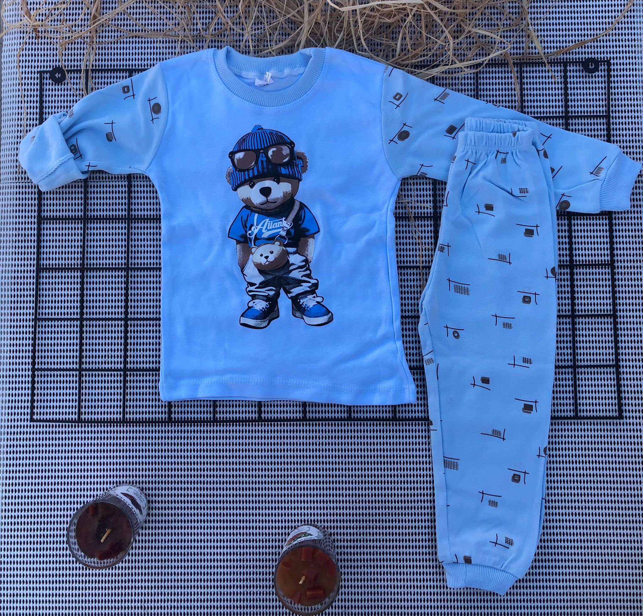 Süpermini Ayı Baskılı Pijama Takımı