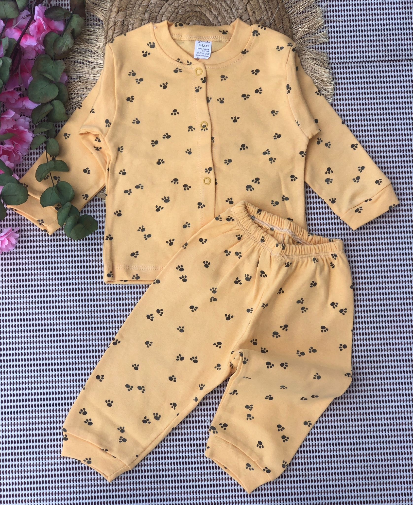 Sevilla Baby Benekli Çıtçıtlı Takım - Sarı