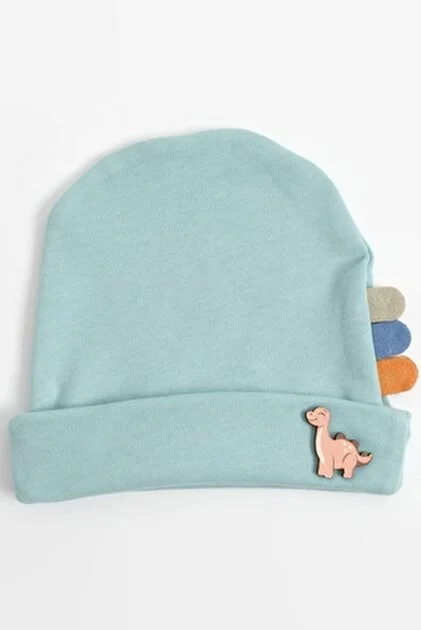 Defne Dinazor Arma Bebe Penye Şapka - Yeşil