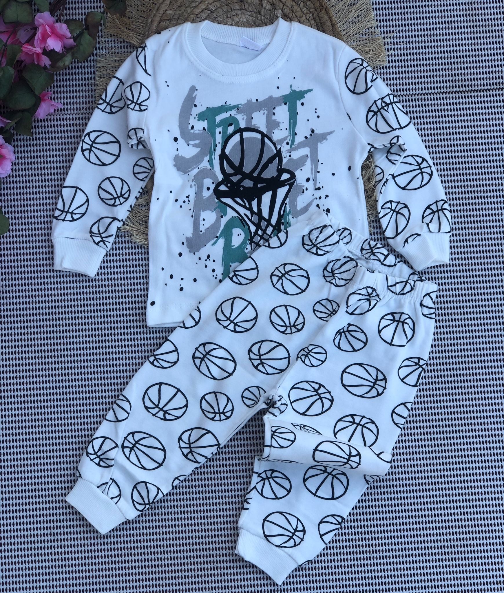 Süpermini Street Baskılı Pijama Takımı - Yeşil