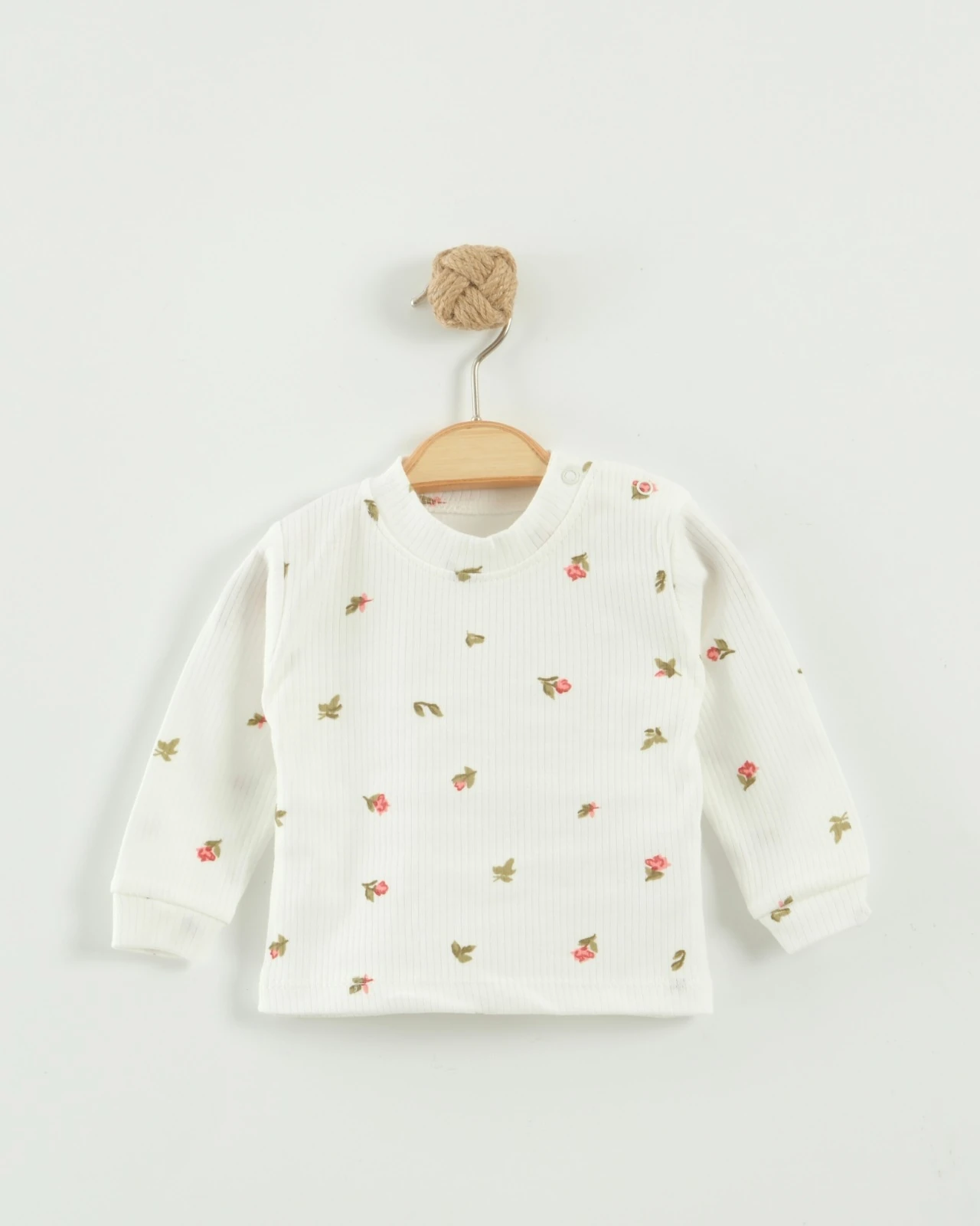 Nayinom Çiçekli Baskılı Bebek Yaş Badi - Beyaz