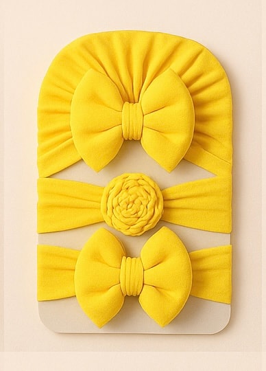 Bebek Bandana Bone 3'lü Set - Sarı