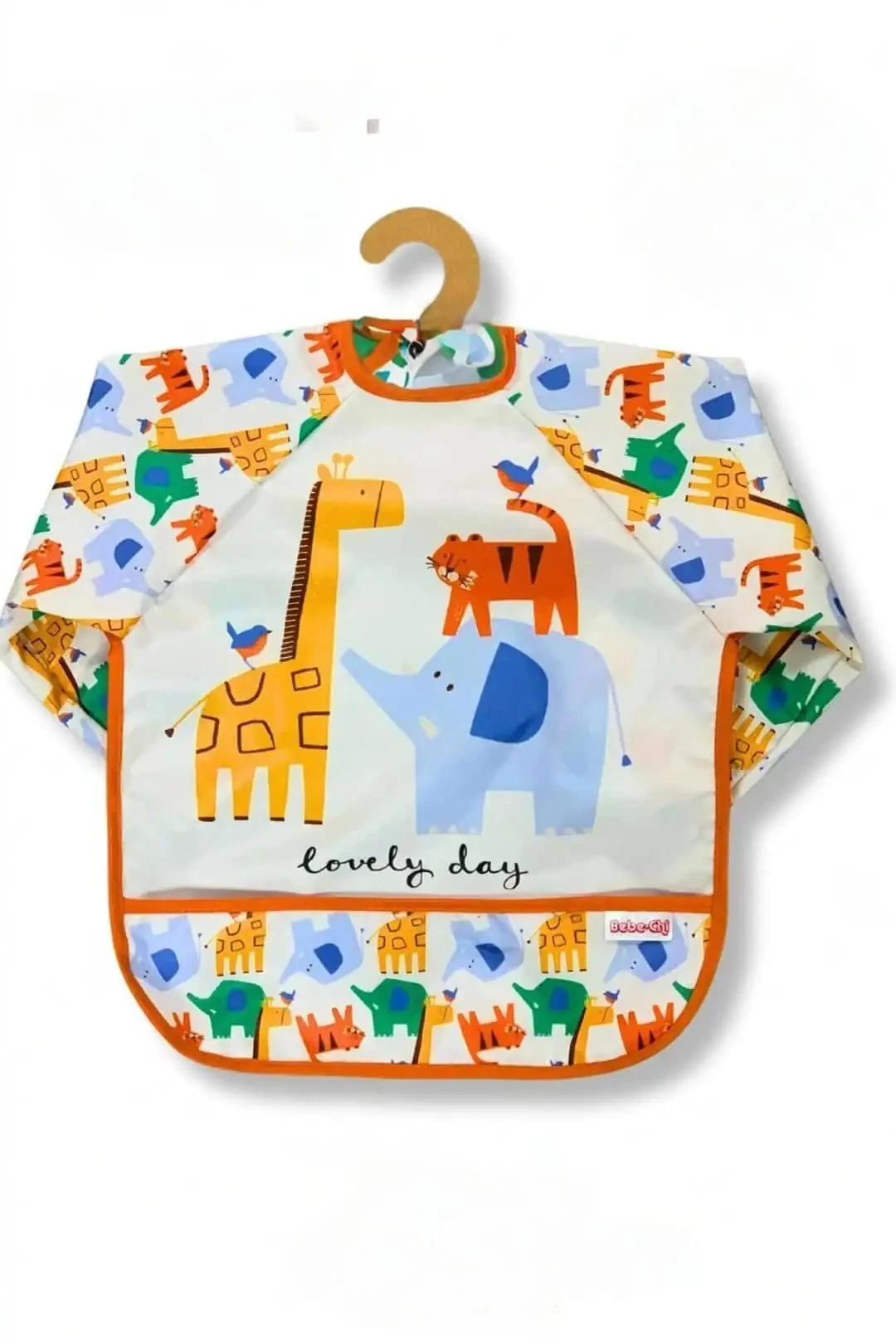 Sıvı Geçirmez Mama Ve Aktivite Boyama Önlüğü - Renkli Hayvanlar