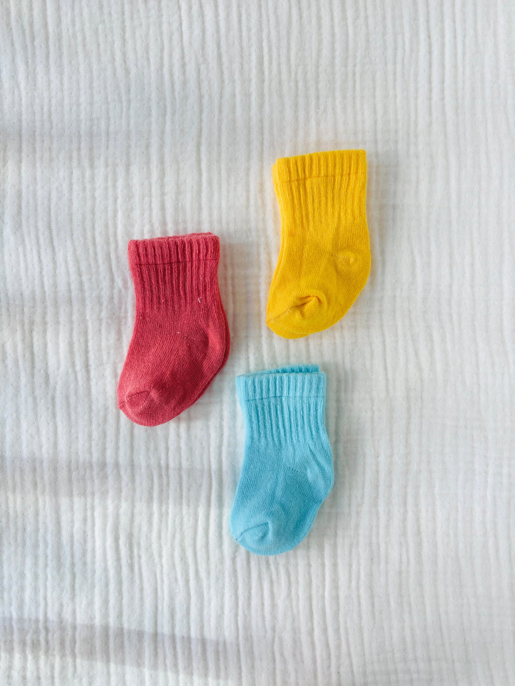 Olay Bebe Düz 3'lü Çorap Seti - Sarı
