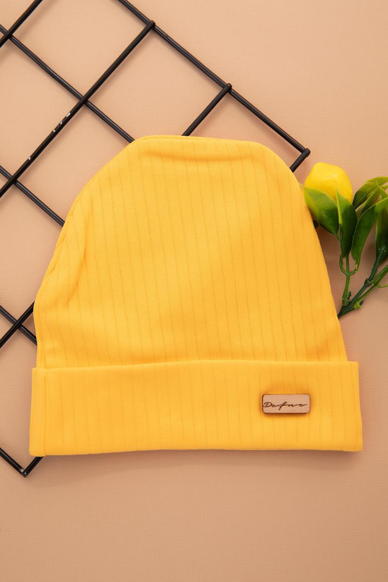 Defne Armalı Bebe Penye Şapka - Sarı
