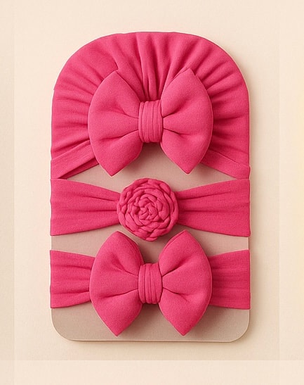 Bebek Bandana Bone 3'lü Set - Pembe