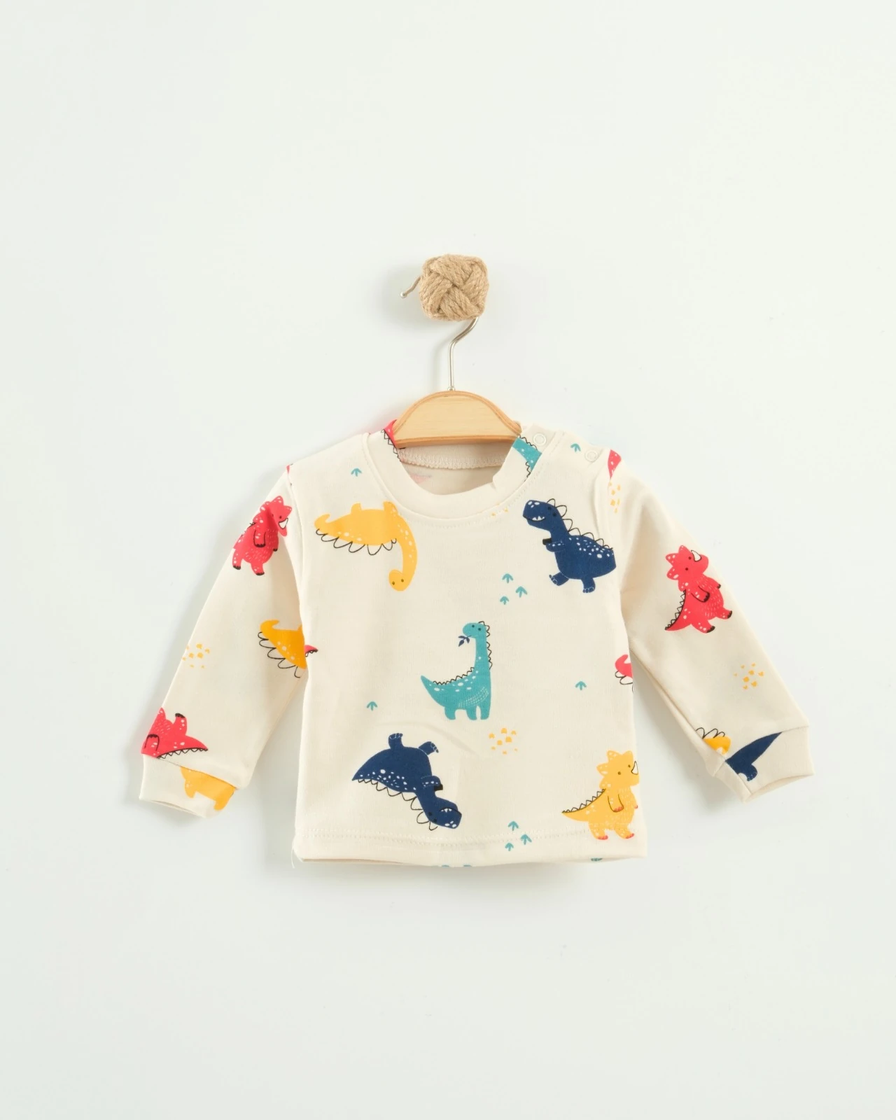 Nayinom Dinazor Desenli Bebek Aylık Badi - Bej