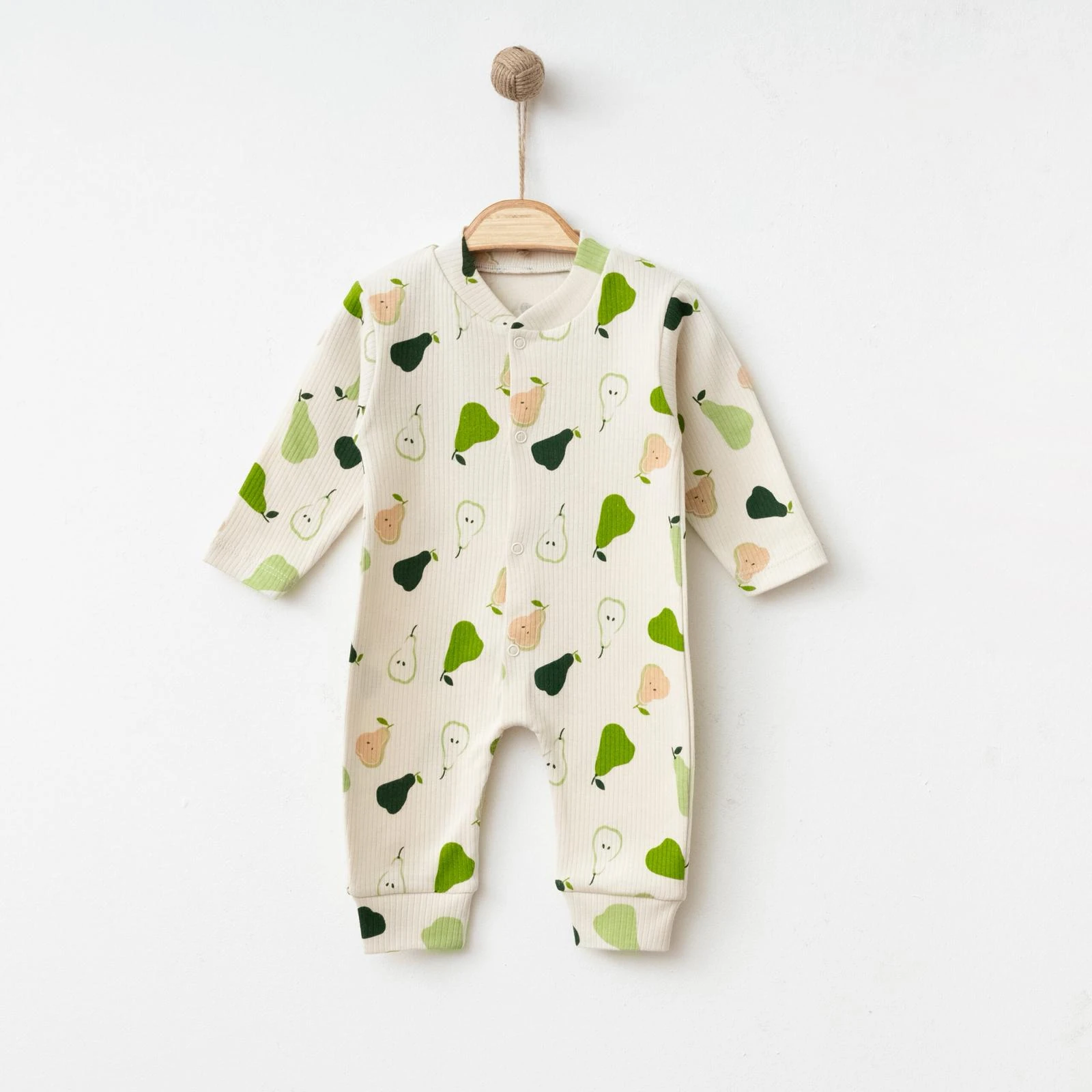 Avokado Desenli Bebek Tulumu - Bej