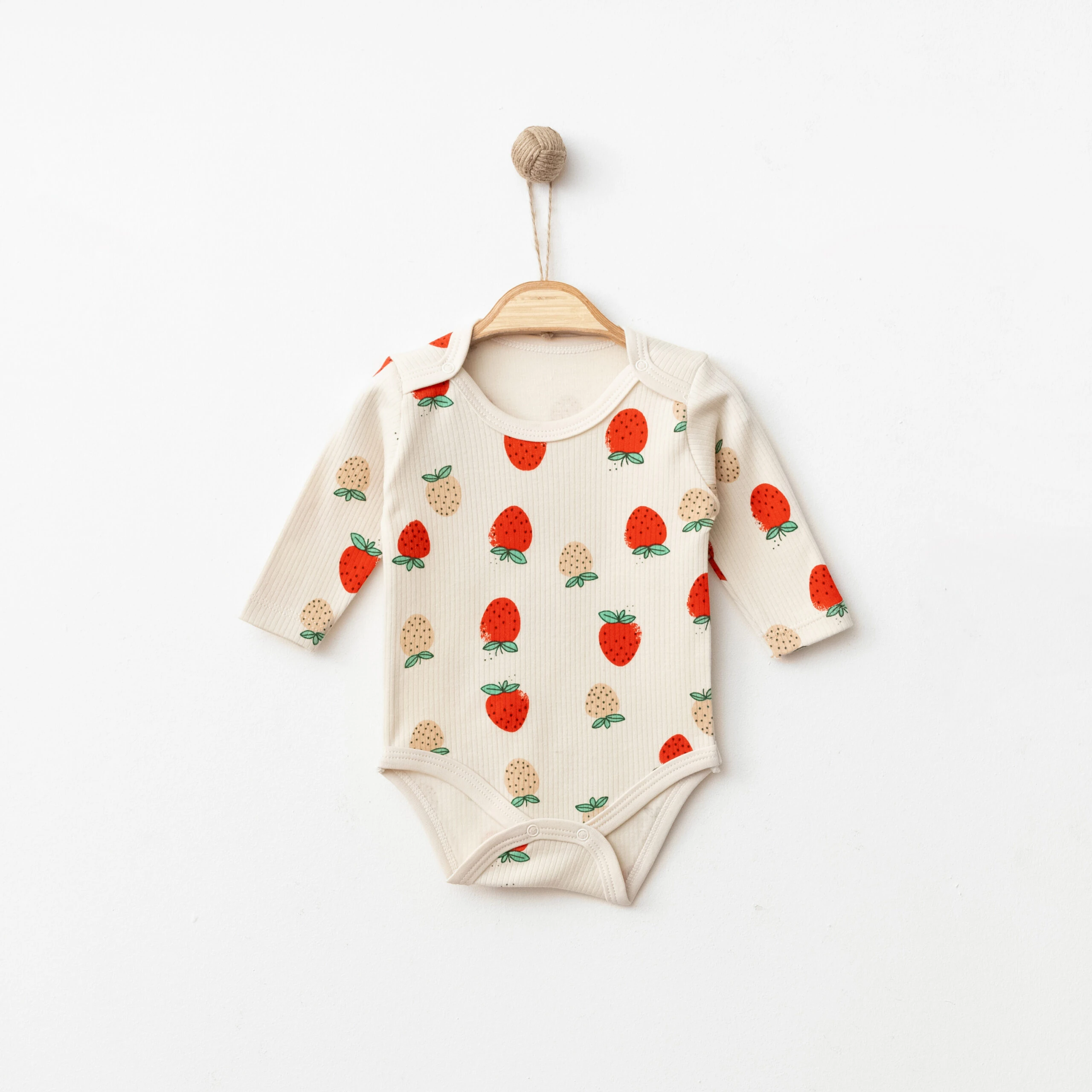 Nayinom Çilek Desenli Aylık Çıtçıtlı Badi