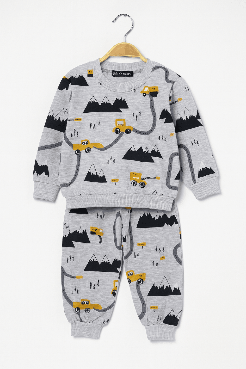 Ykş Gri Desenli Pijama Takımı - Dağ