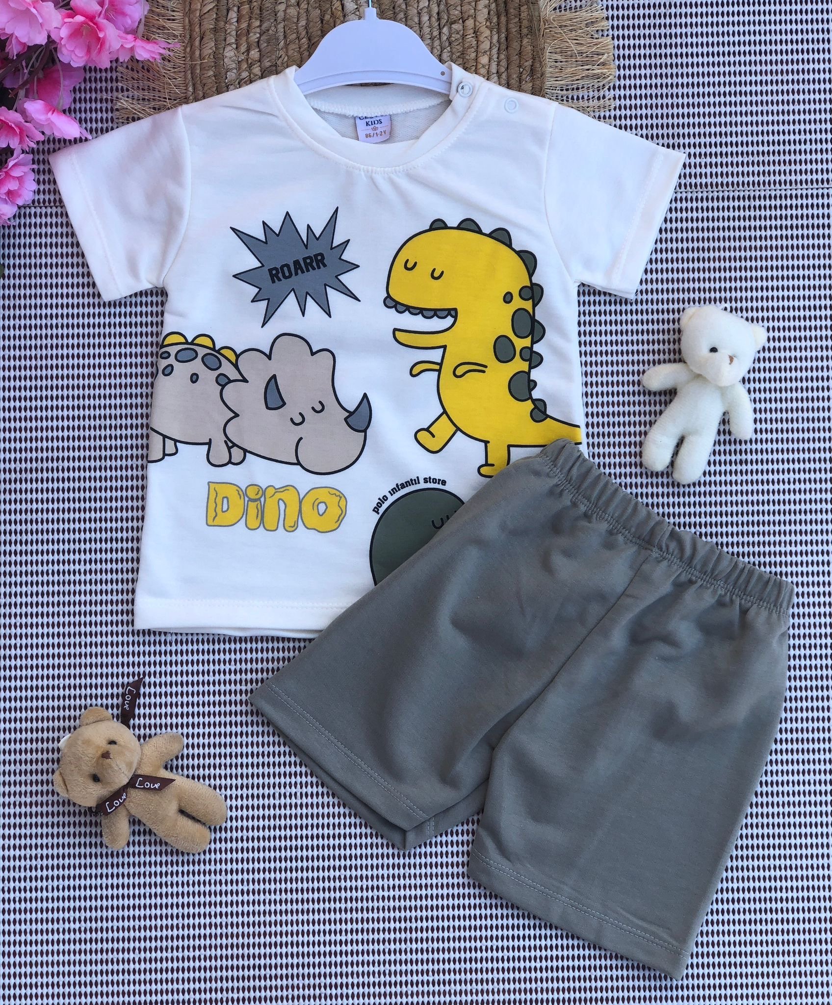 Clown Kids Dinazor Baskılı Bebe Takım