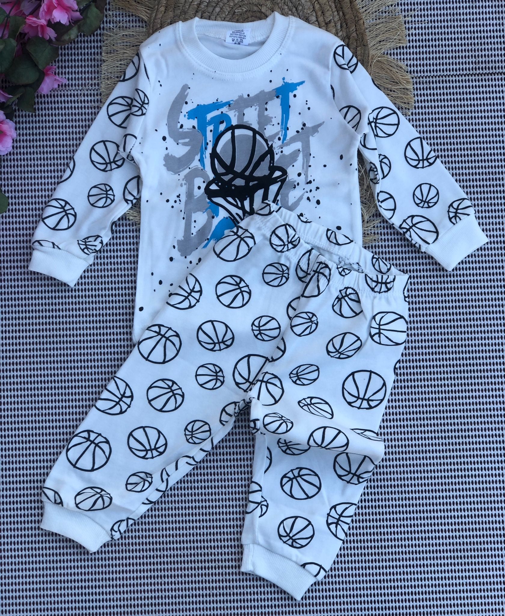 Süpermini Street Baskılı Pijama Takımı - Mavi