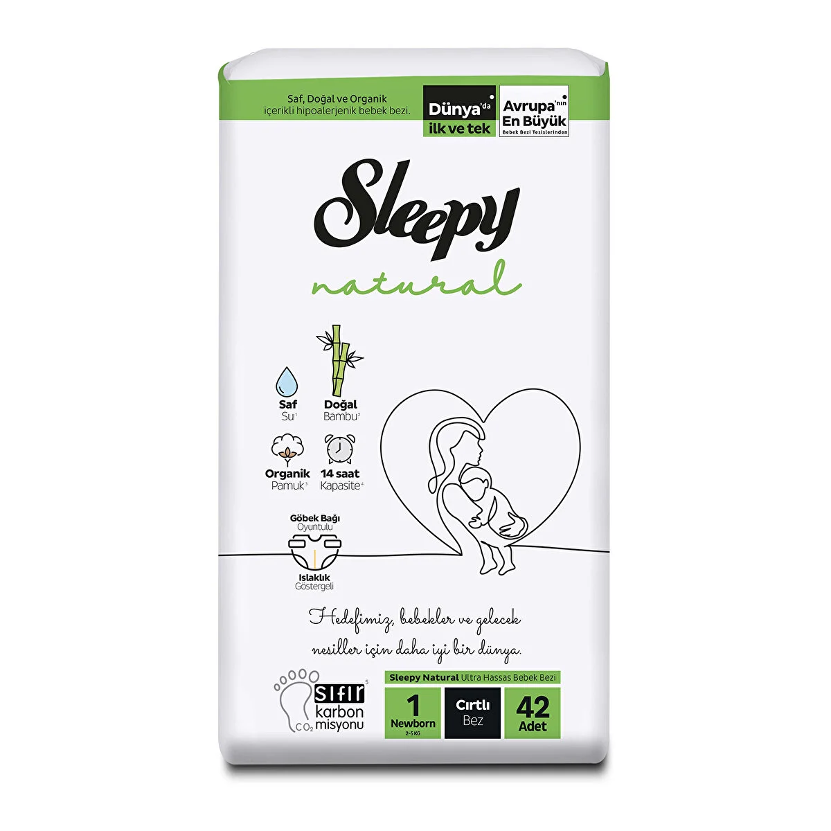 Natural Yenidogan 1 Beden Bebek Bezi 2-5 kg 