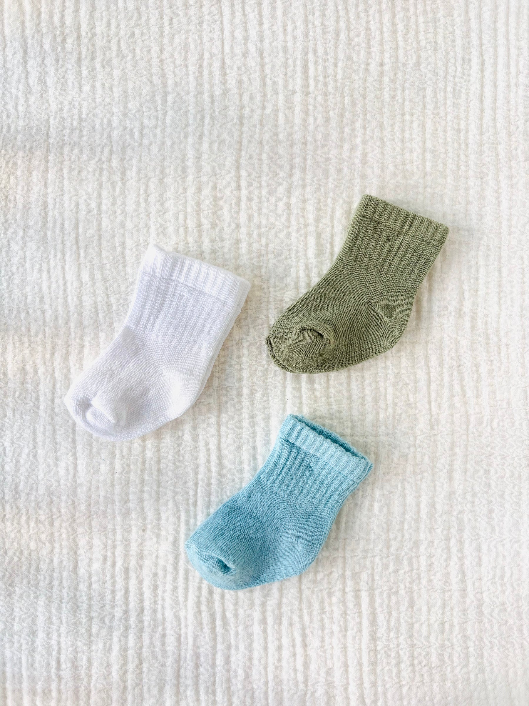Olay Bebe Düz 3'lü Çorap Seti - Mavi