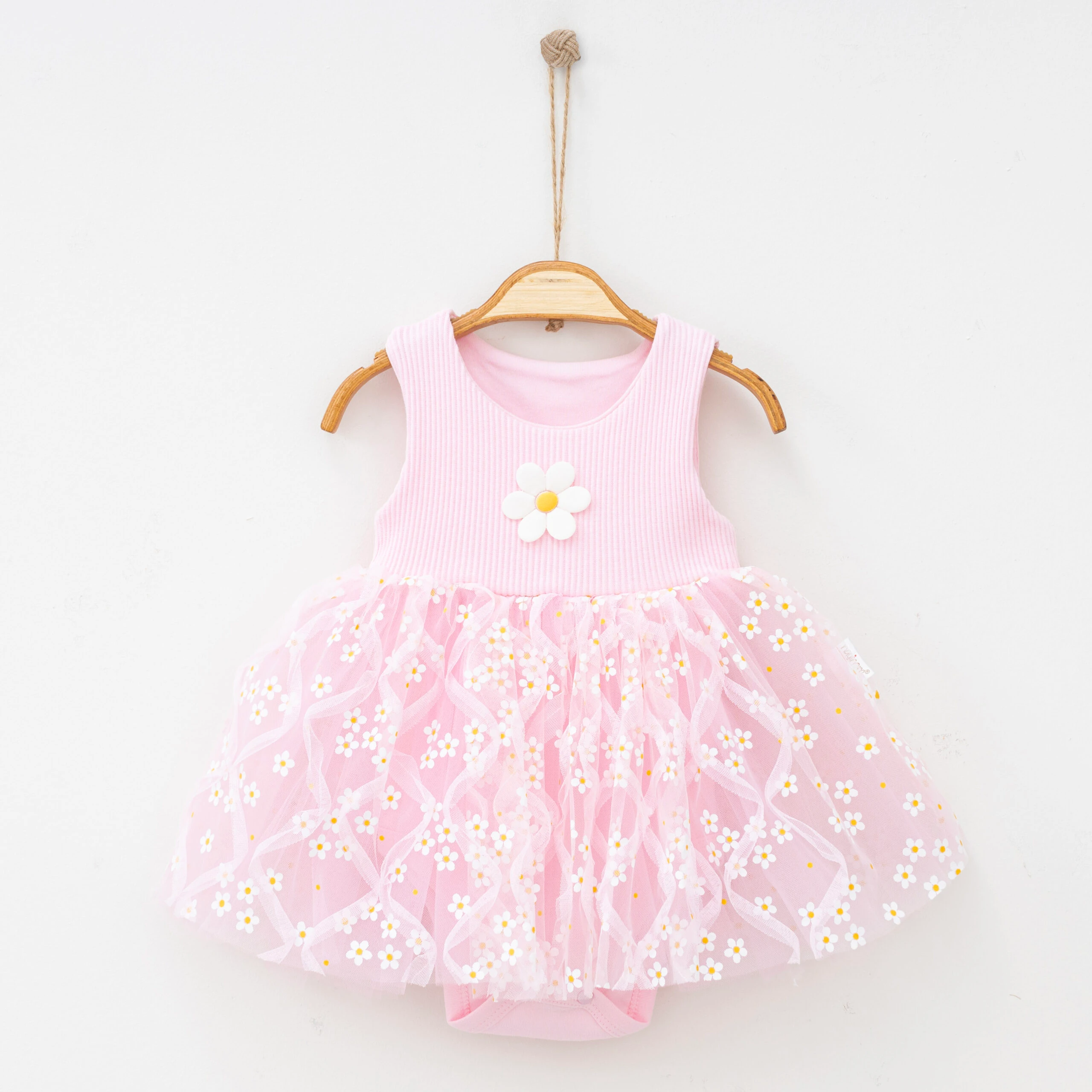 Nayinom Çiçekli & Meyveli Bebe Elbise  - Pembe Papatya