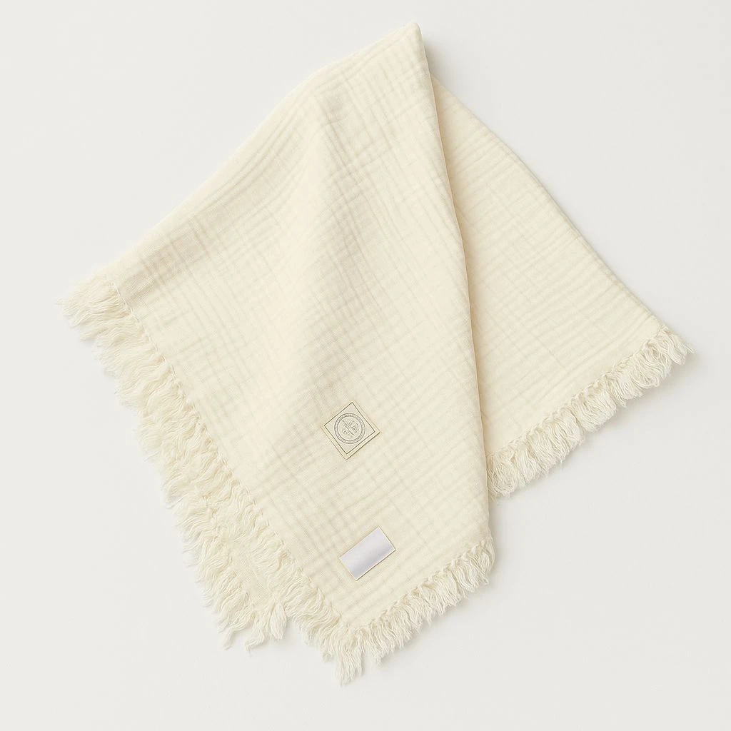 % 100 Pamuk Natural Dört Katlı Müslin Battaniye - Krem