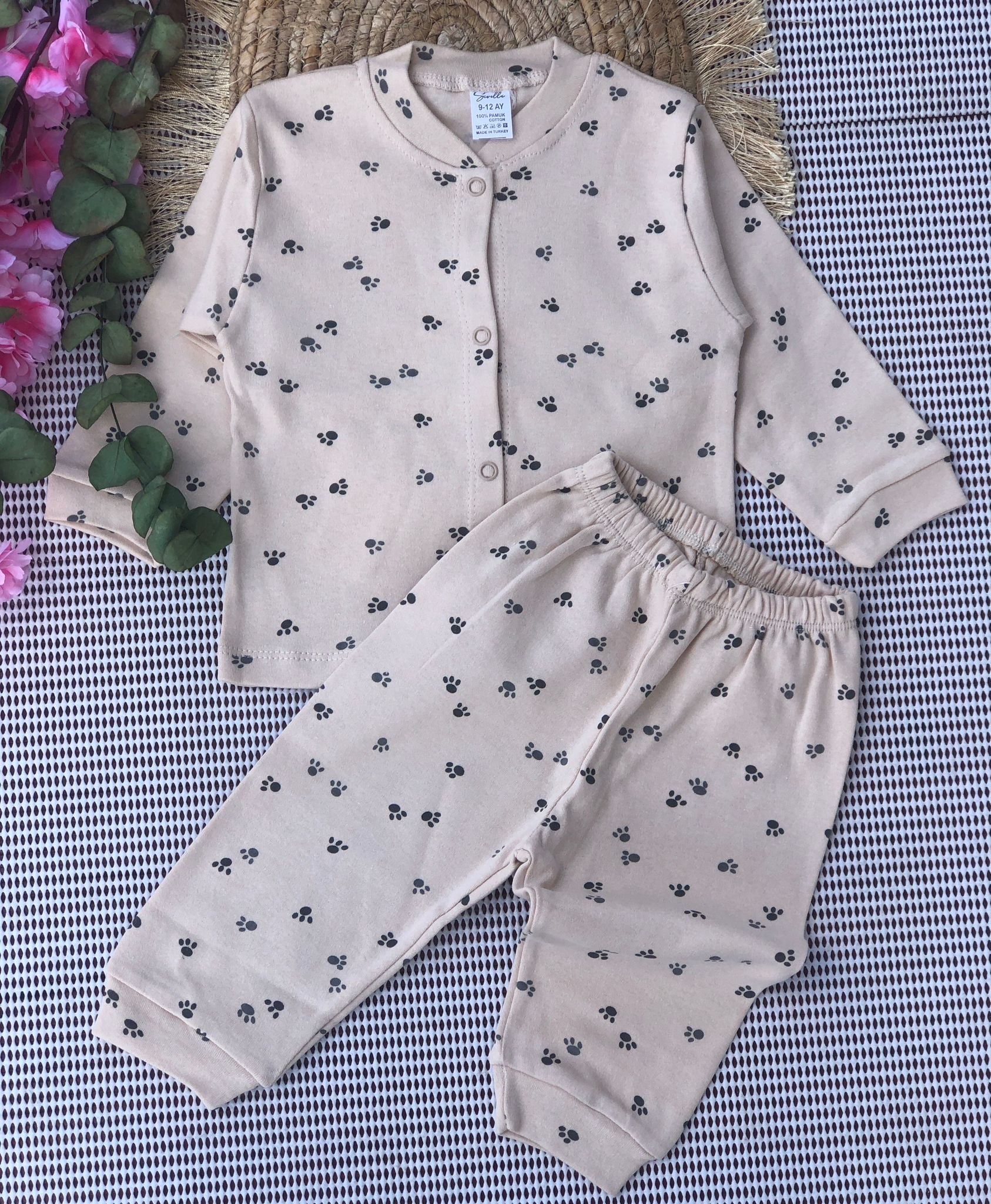 Sevilla Baby Benekli Çıtçıtlı Takım - Bej