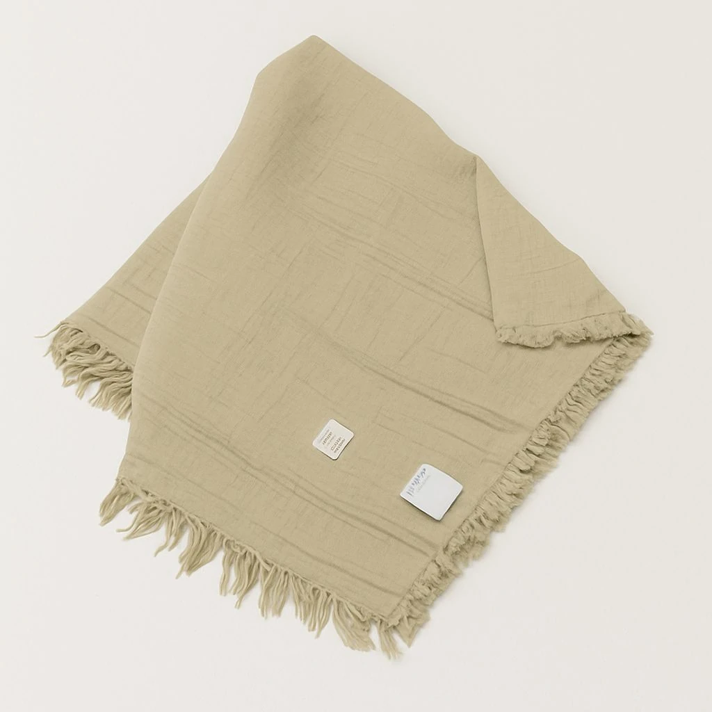 % 100 Pamuk Natural Dört Katlı Müslin Battaniye - Bej