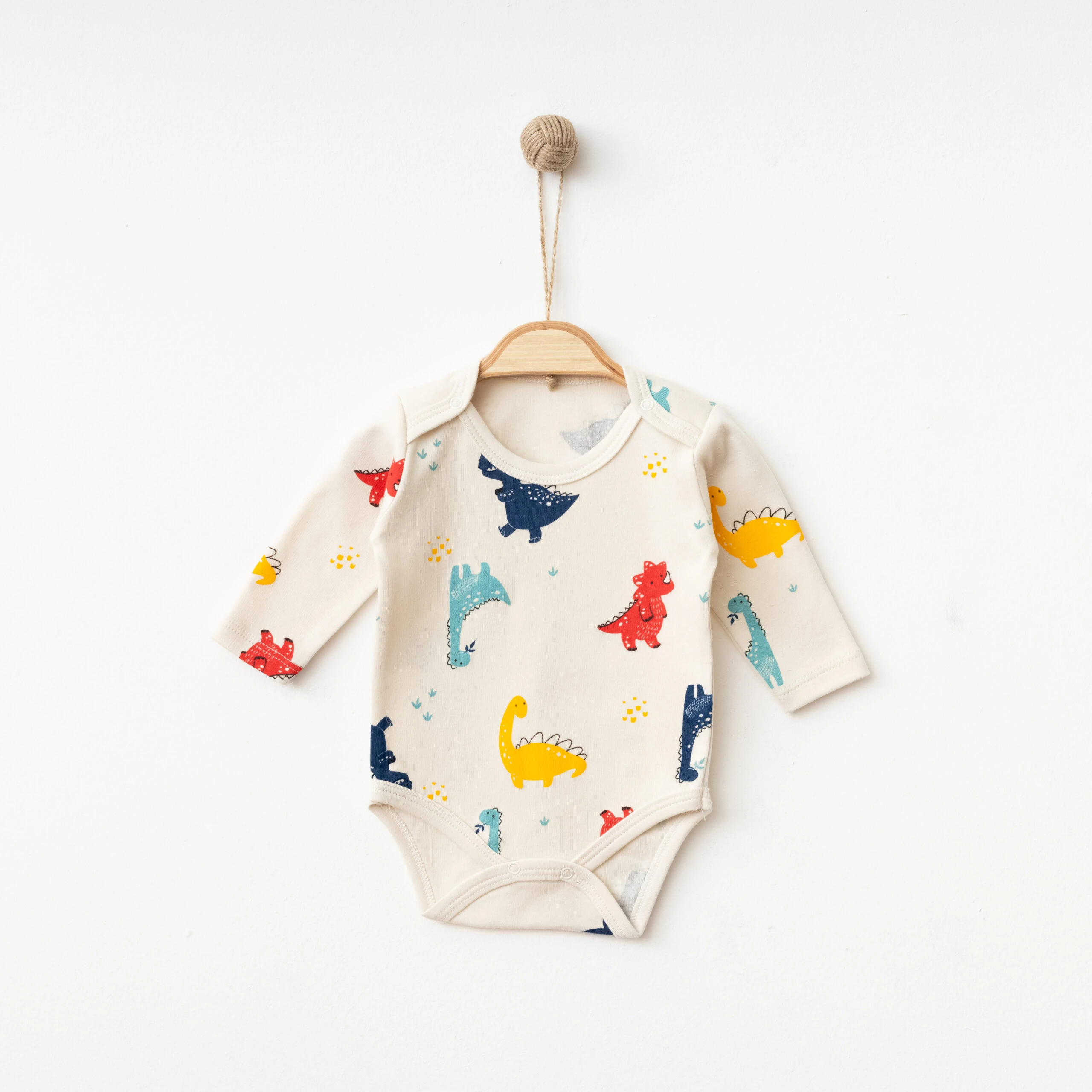 Nayinom Dinazor Baskılı Aylık Grup Çıtçıtlı Badi - Bej