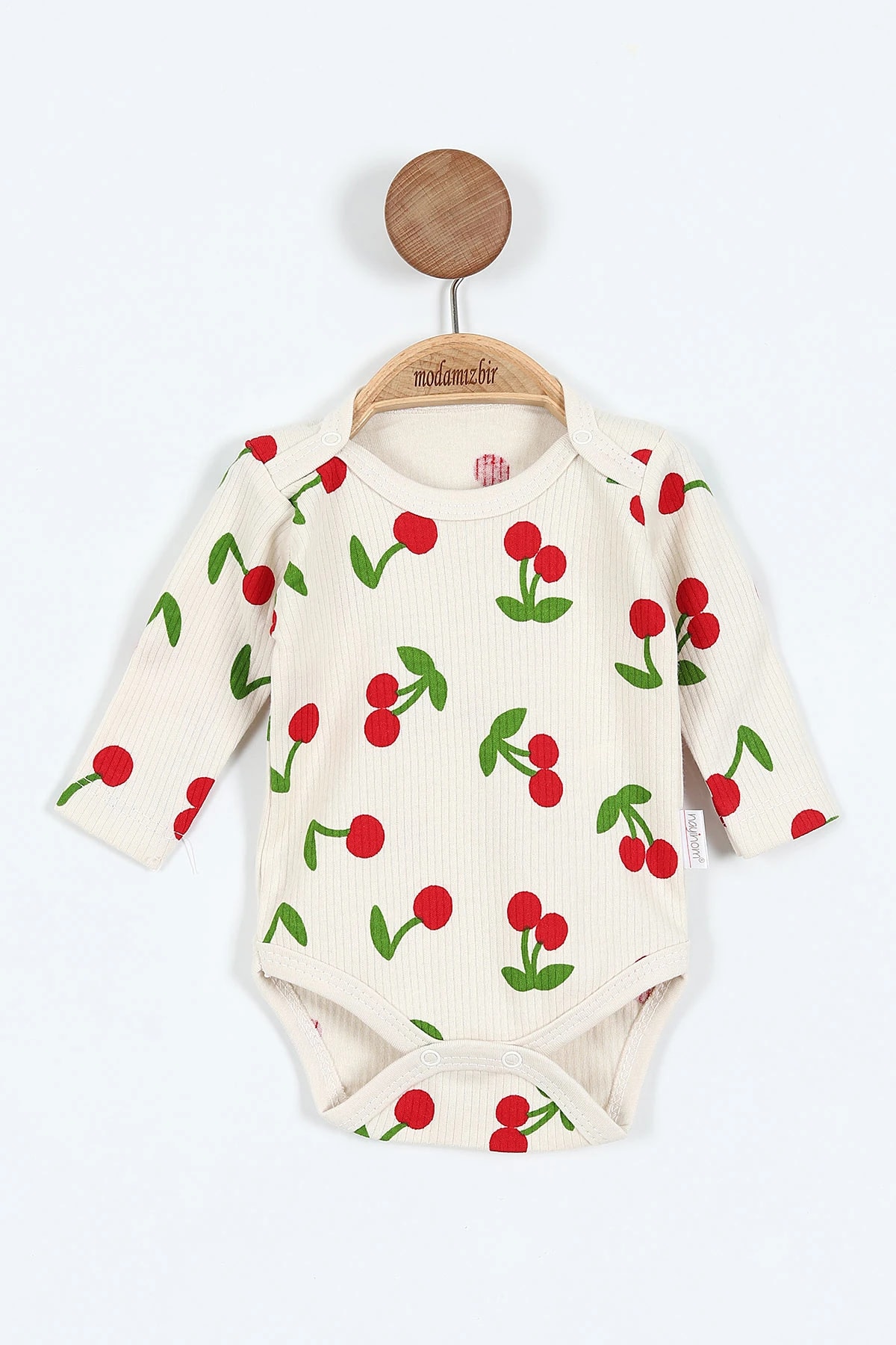 Nayinom Kiraz Baskılı Aylık Çıtçıtlı Badi