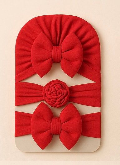 Bebek Bandana Bone 3'lü Set - Kırmızı