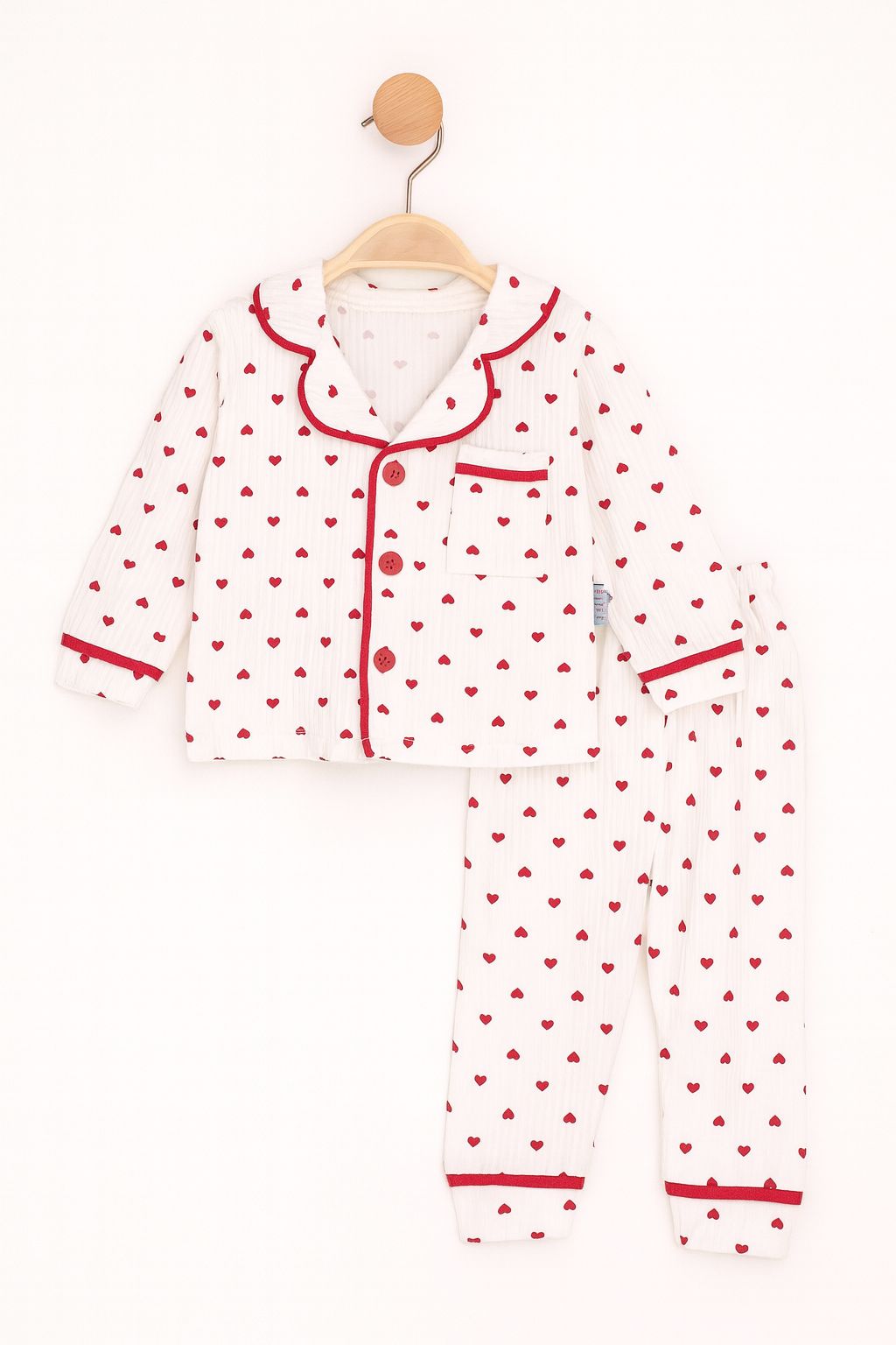 Kalp Baskılı 2'li Pijama Takımı