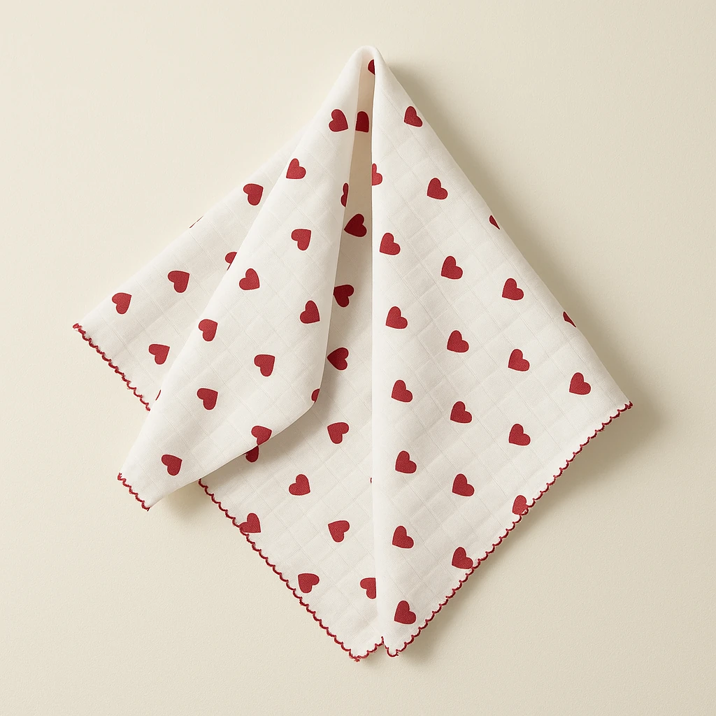 Berço Desenli Müslin Battaniye - Küçük Kalp