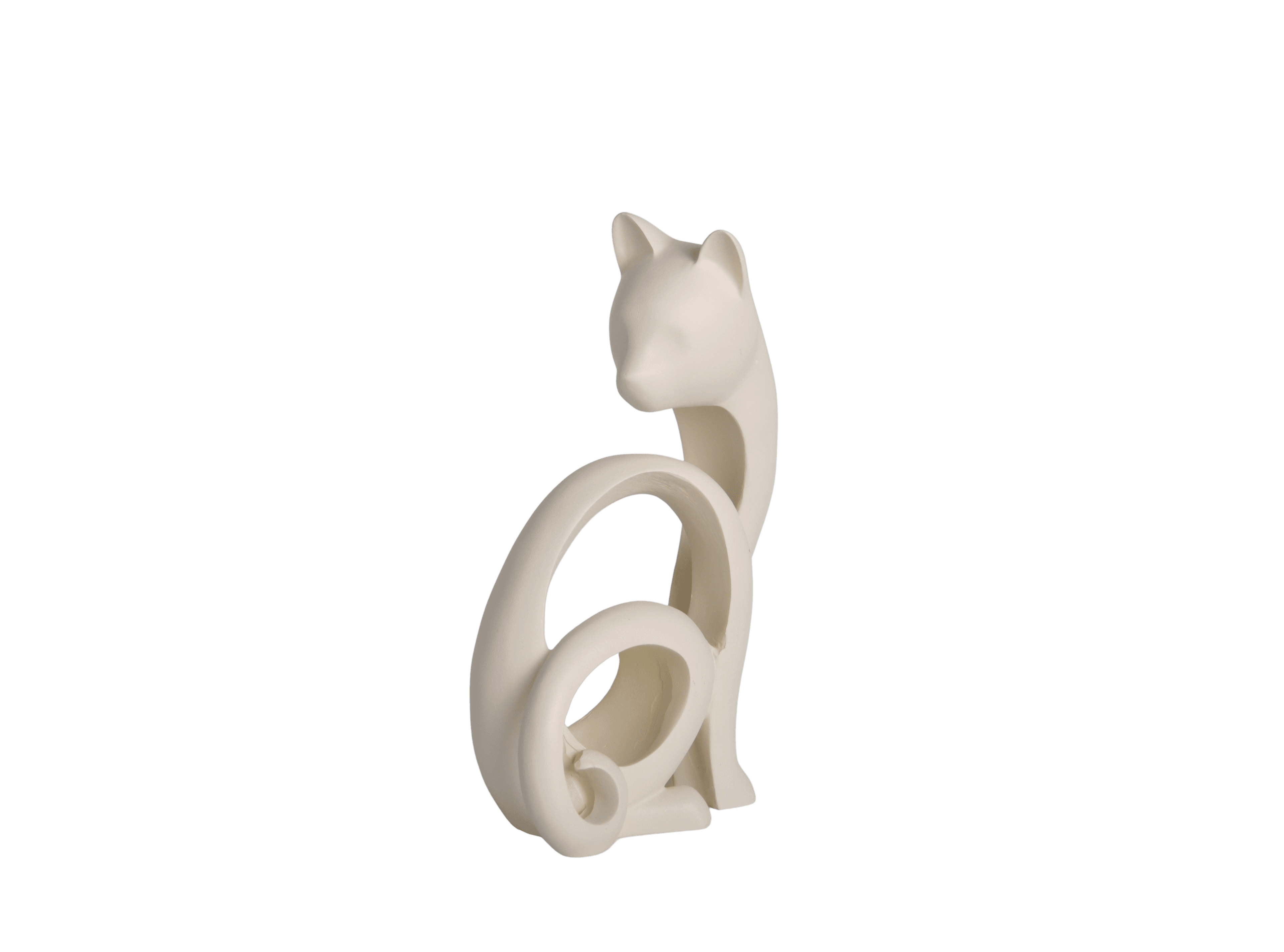 KYBA Neko – Soyut Kedi Figürü Dekoratif Obje - Keten