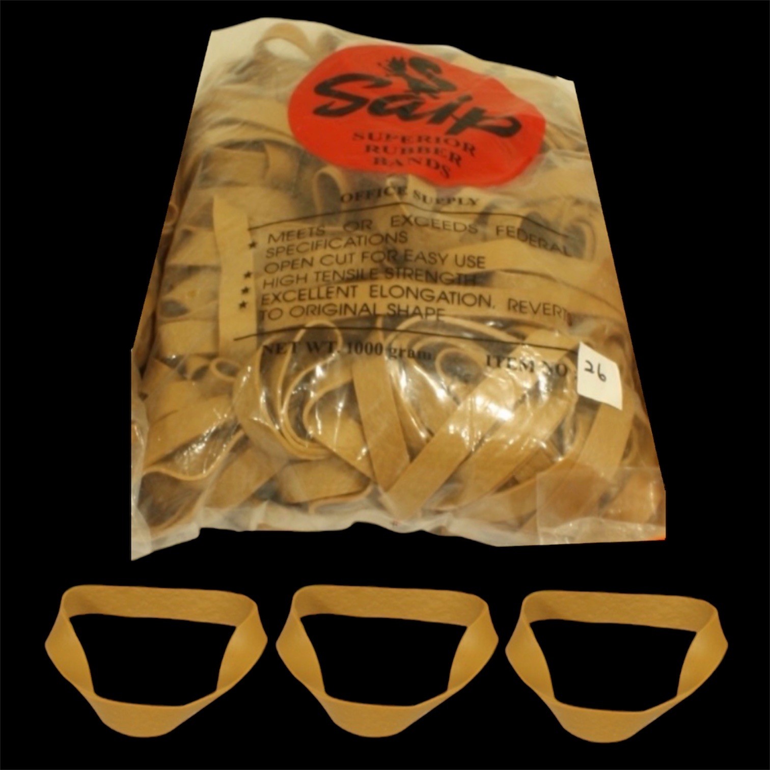 Geniş Ambalaj Lastiği %100 Kauçuk (1000gr) - No:26 (Çap:120mm, En:12mm)