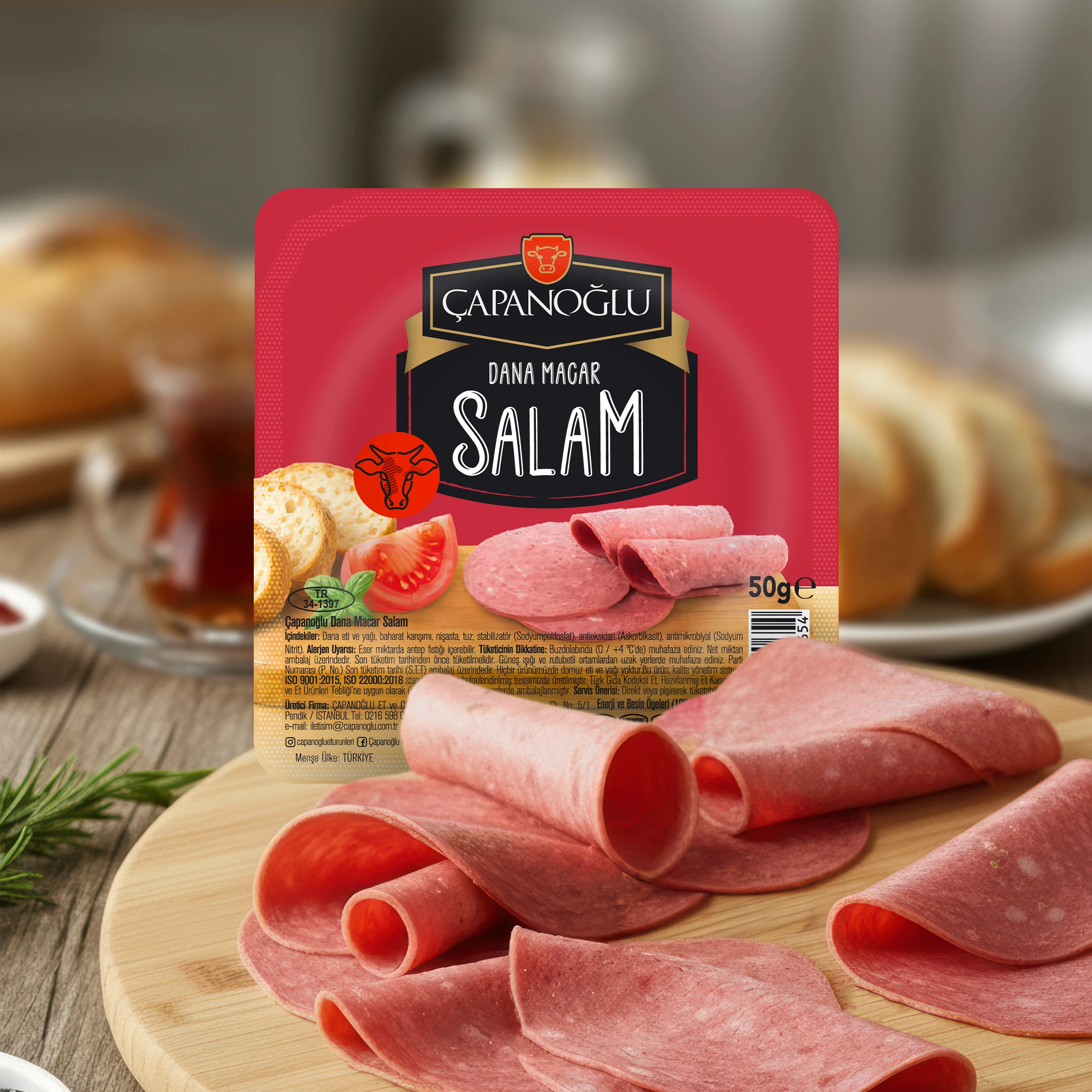 Dilimli Dana Macar Salam 50gr (5 Adet)